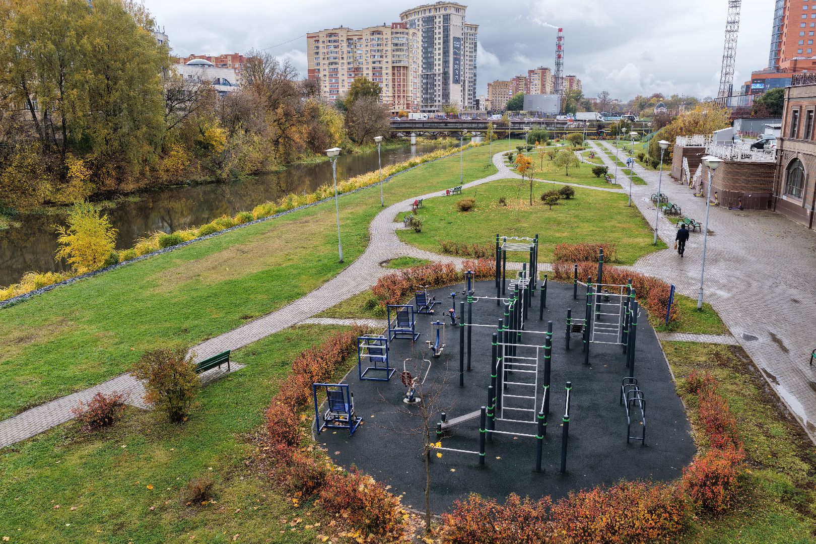 видео с коптера, набережная юности щелково, благоустройство щелково,