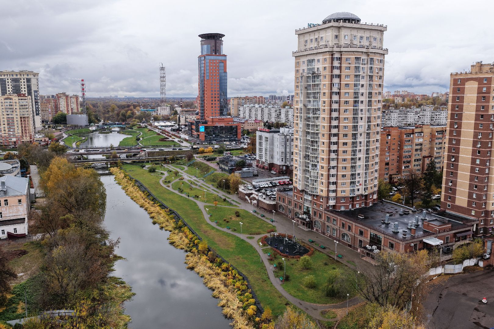 видео с коптера, набережная юности щелково, благоустройство щелково,