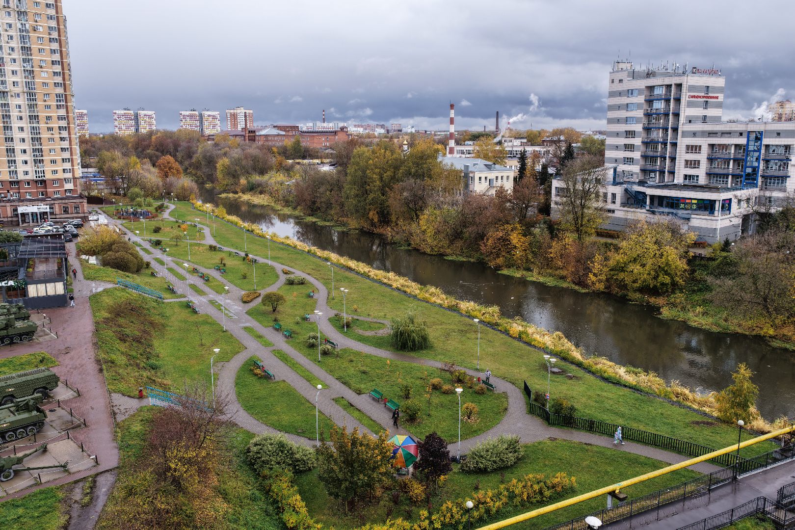 видео с коптера, набережная юности щелково, благоустройство щелково,