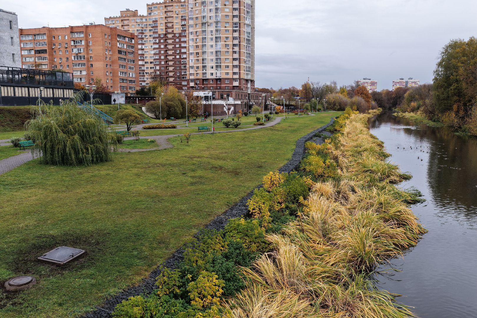видео с коптера, набережная юности щелково, благоустройство щелково,
