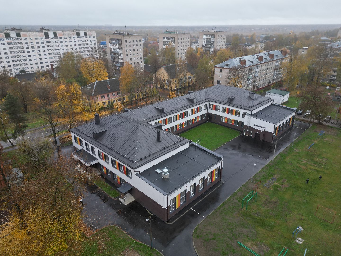 видео с коптера, ремонт школы 24 щелково,