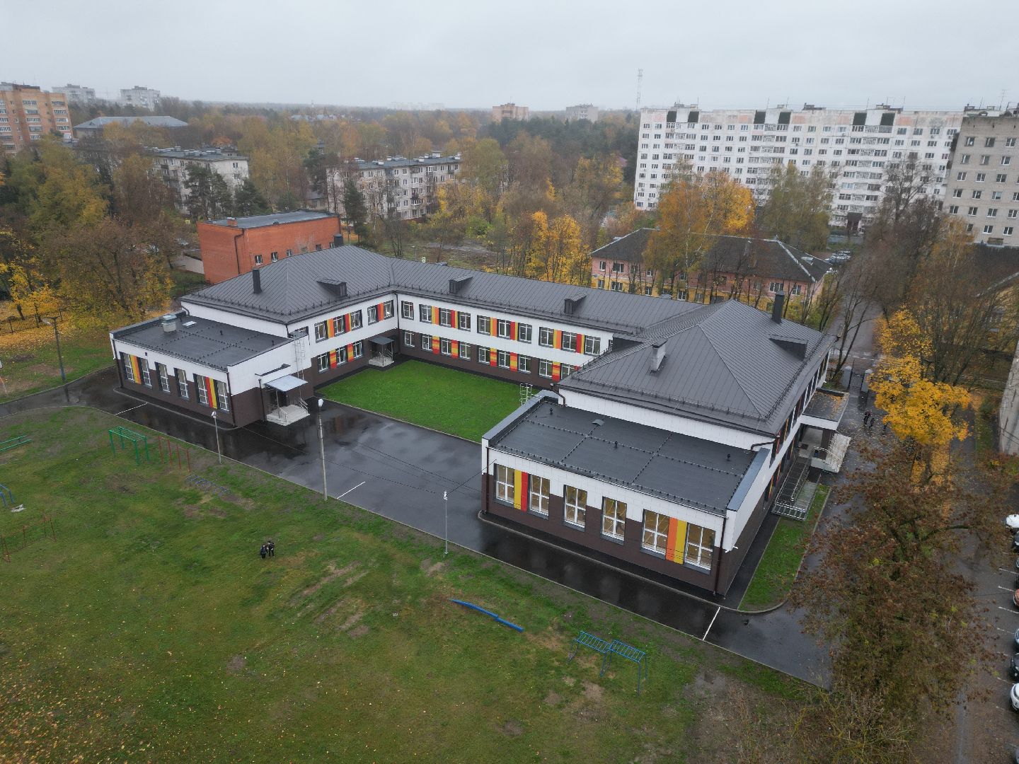 видео с коптера, ремонт школы 24 щелково,