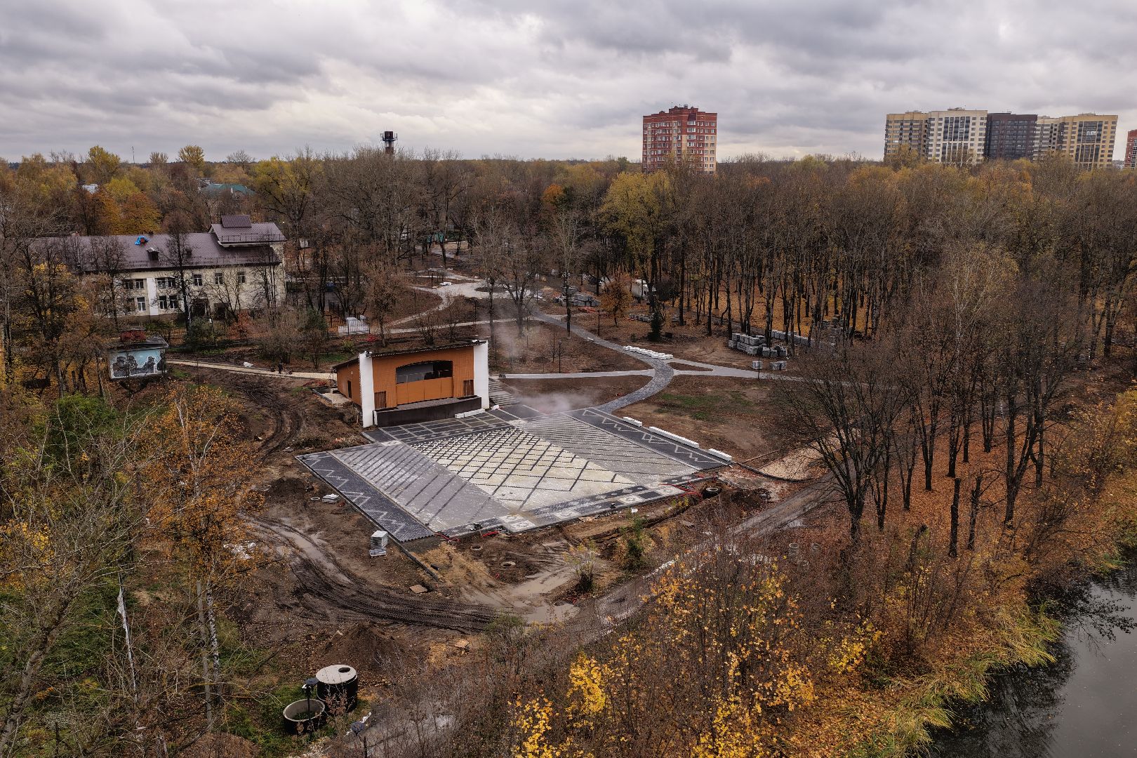 видео с коптера, центральный парк щелково, благоустройство щелково,