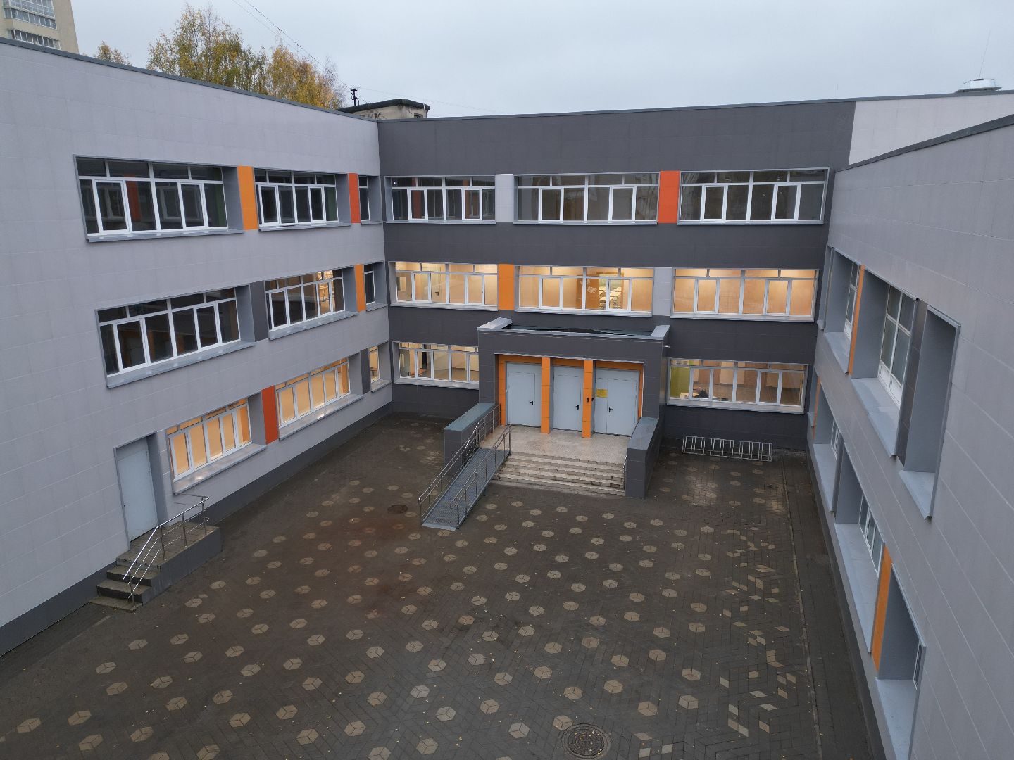 видео с коптера, школа им дагаева, ремонт школы лосино-петровский,