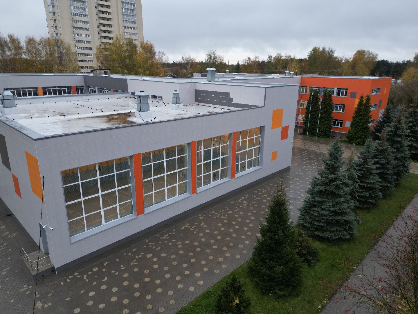 видео с коптера, школа им дагаева, ремонт школы лосино-петровский,