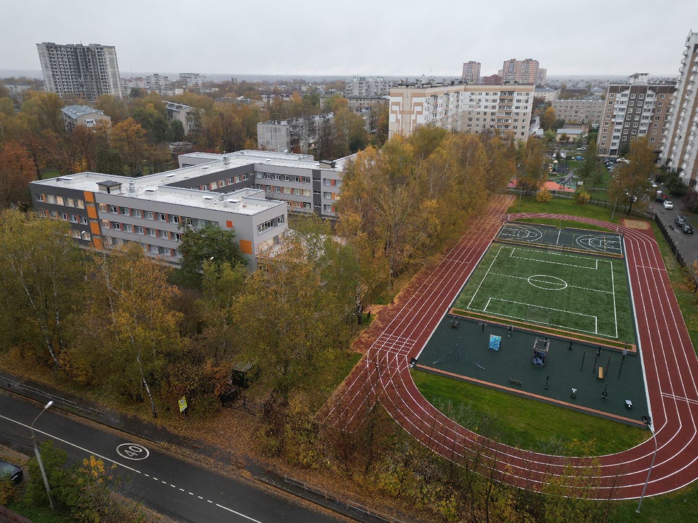 видео с коптера, школа им дагаева, ремонт школы лосино-петровский,