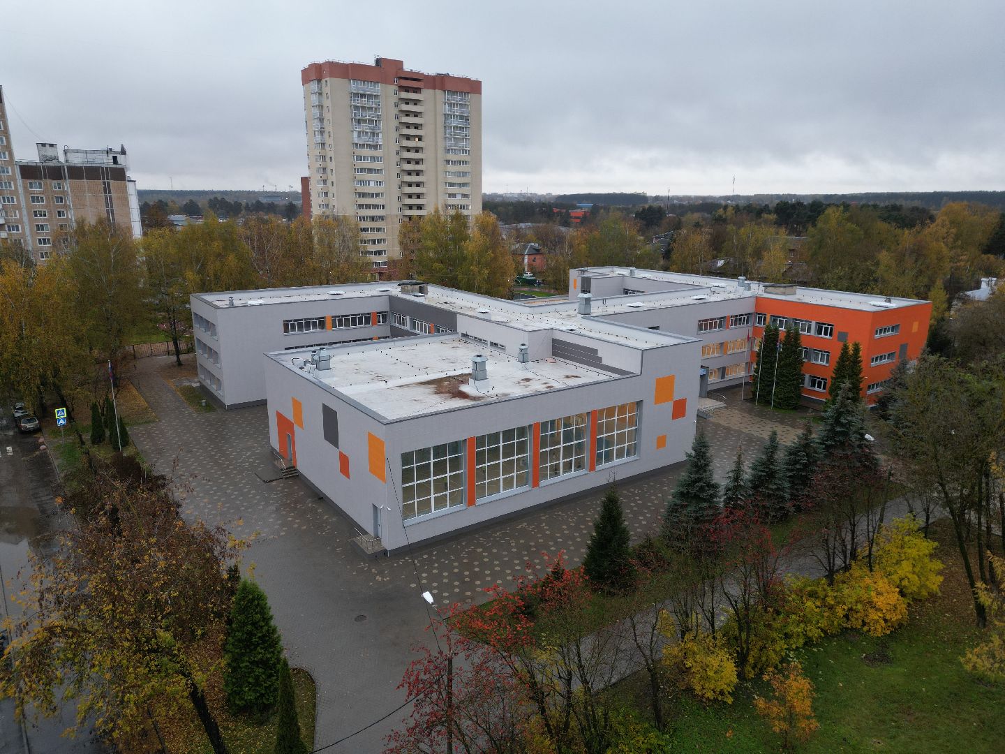 видео с коптера, школа им дагаева, ремонт школы лосино-петровский,