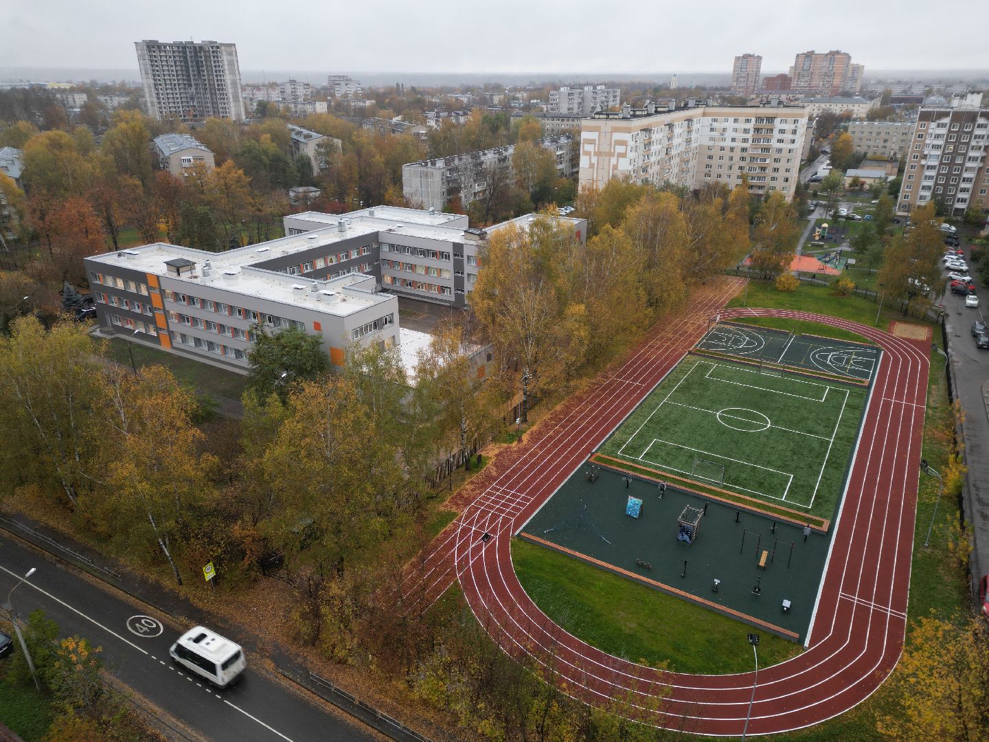 видео с коптера, школа им дагаева, ремонт школы лосино-петровский,