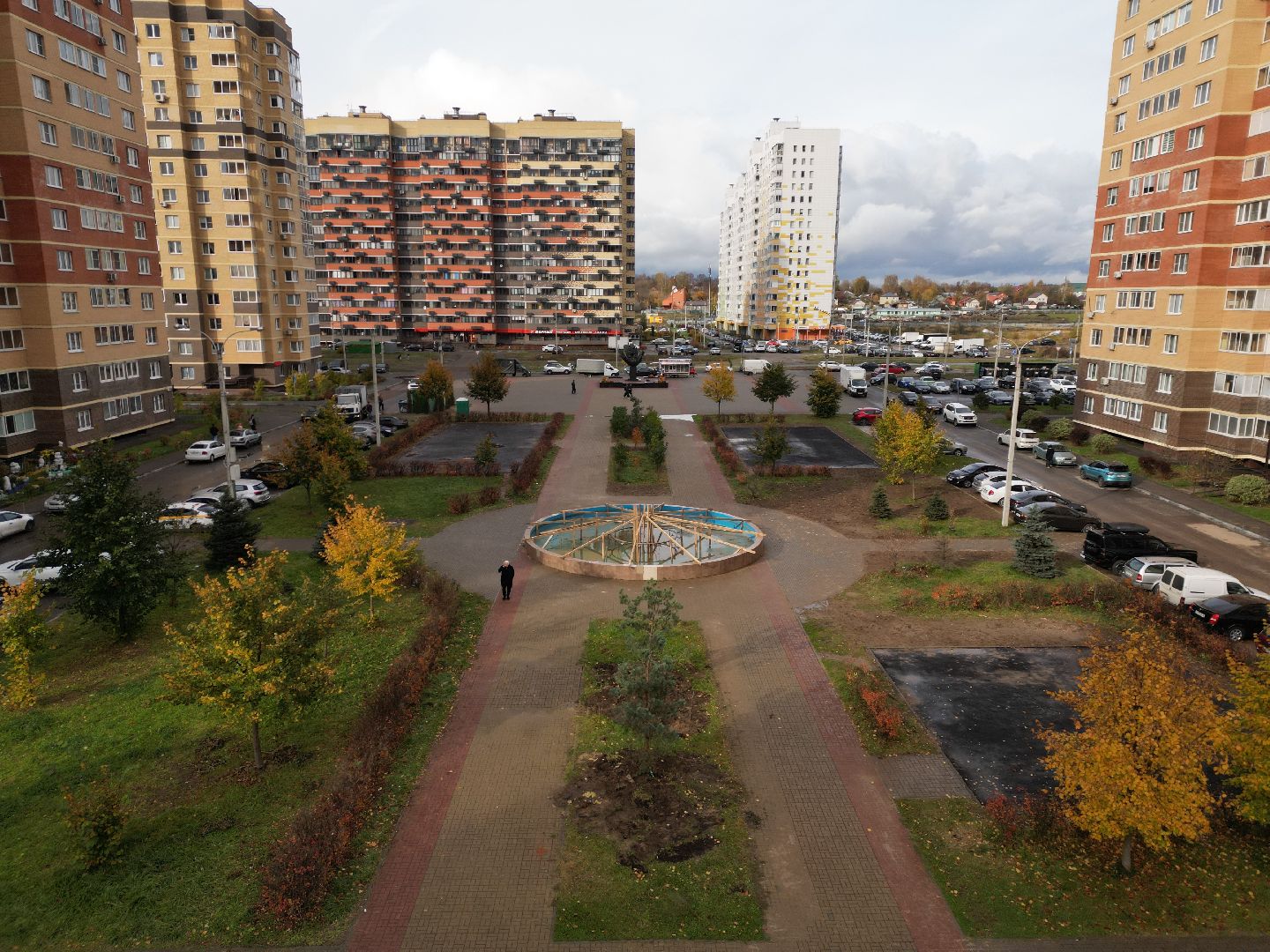 видео с коптера, сквер в лосино-петровском, благоустройство 2025,