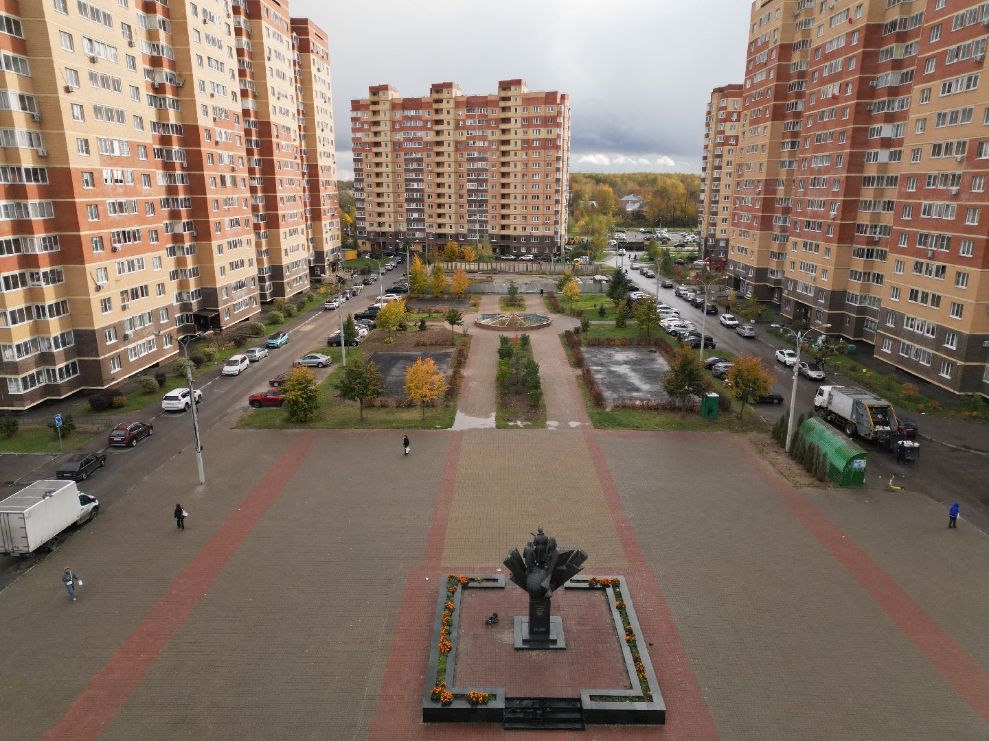 видео с коптера, сквер в лосино-петровском, благоустройство 2025,