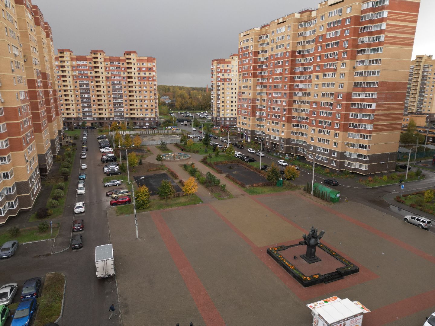 видео с коптера, сквер в лосино-петровском, благоустройство 2025,