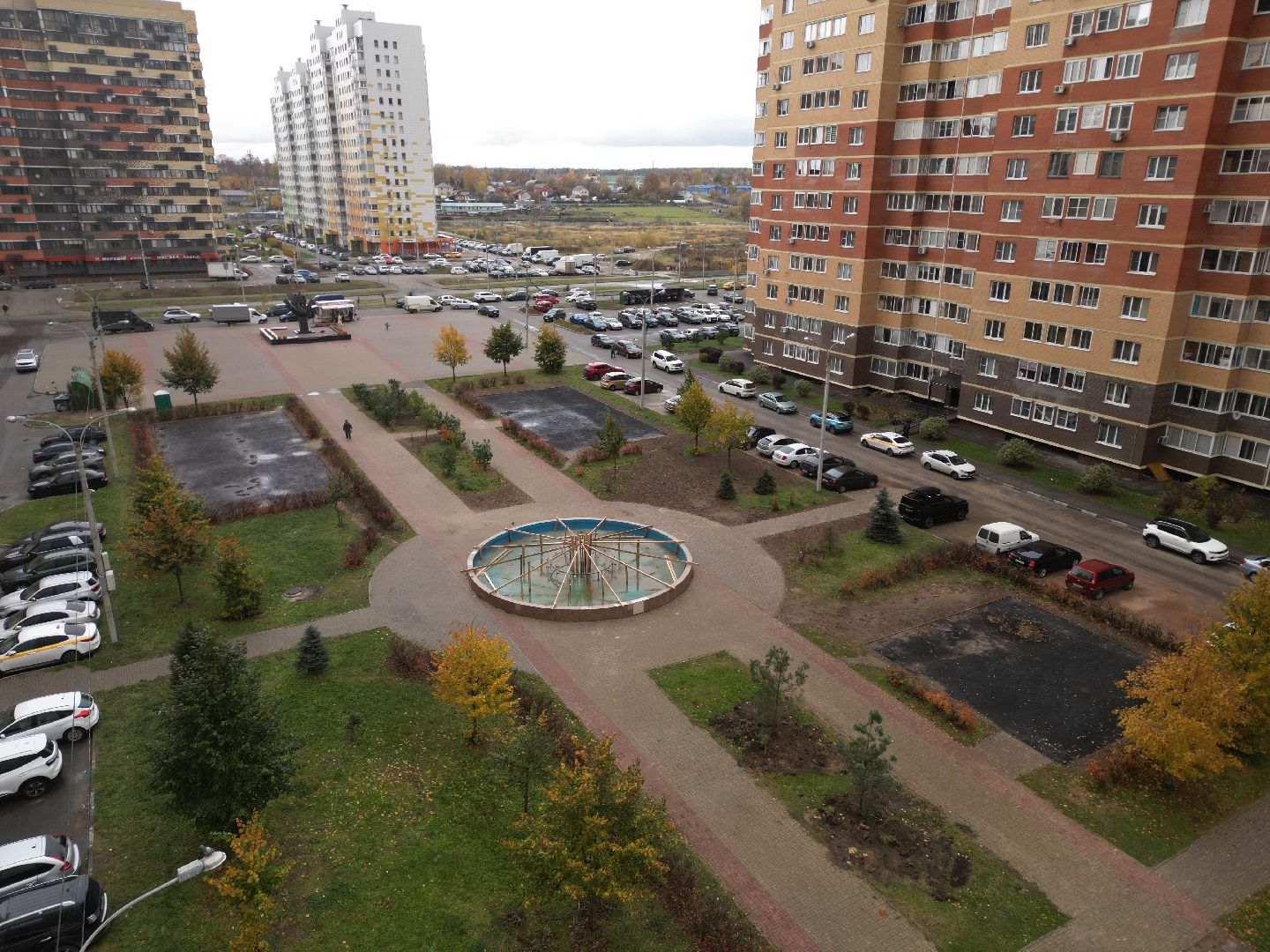 видео с коптера, сквер в лосино-петровском, благоустройство 2025,