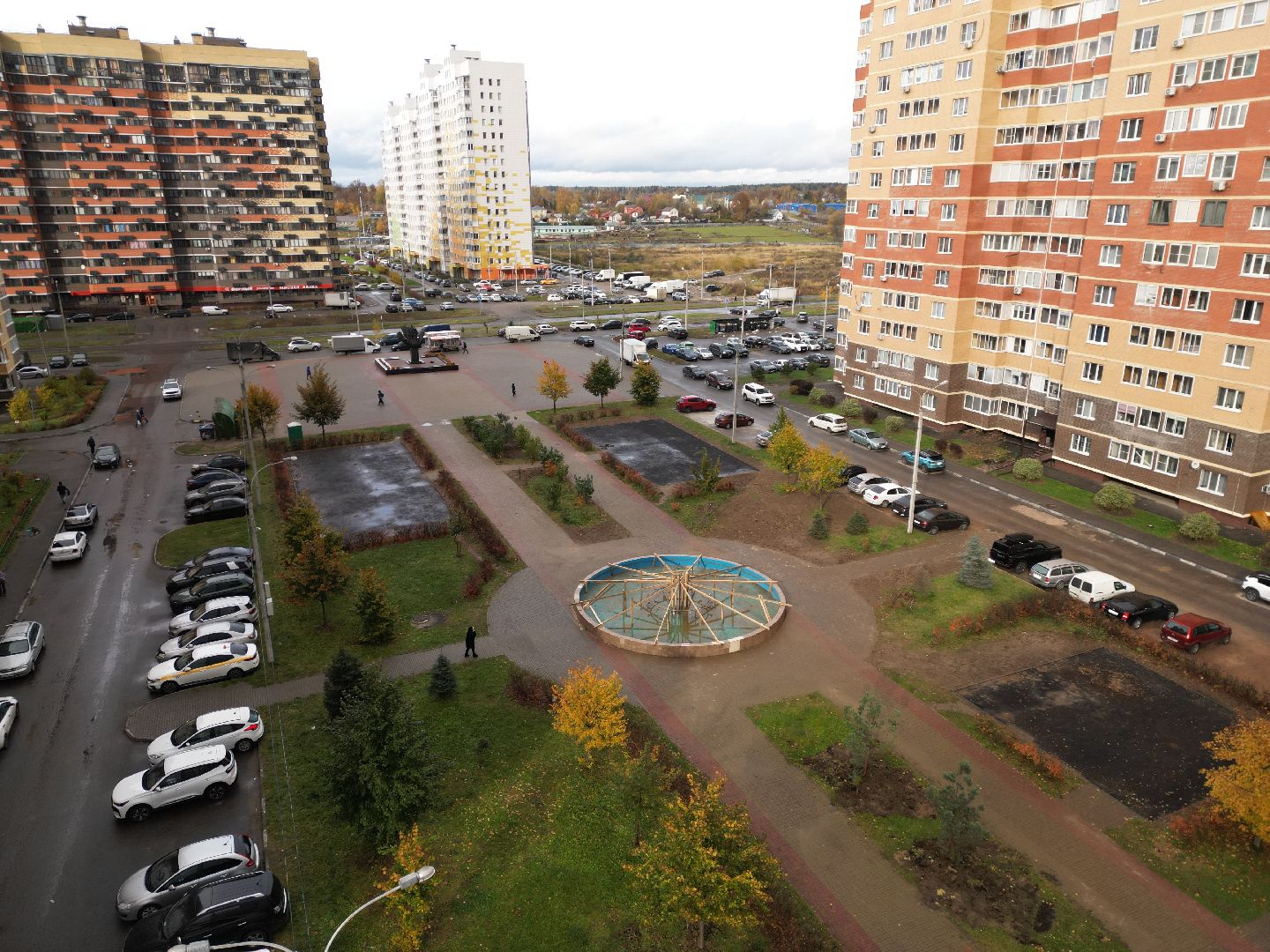 видео с коптера, сквер в лосино-петровском, благоустройство 2025,