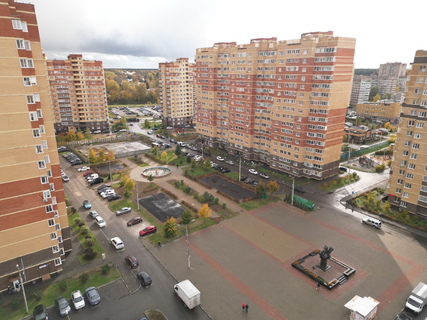 видео с коптера, сквер в лосино-петровском, благоустройство 2025,