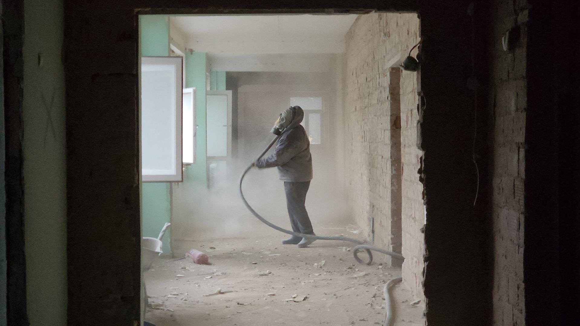 Пескоструйная очистка, Ремонт школы, капитальный  ремонт, Школа, Лобня,