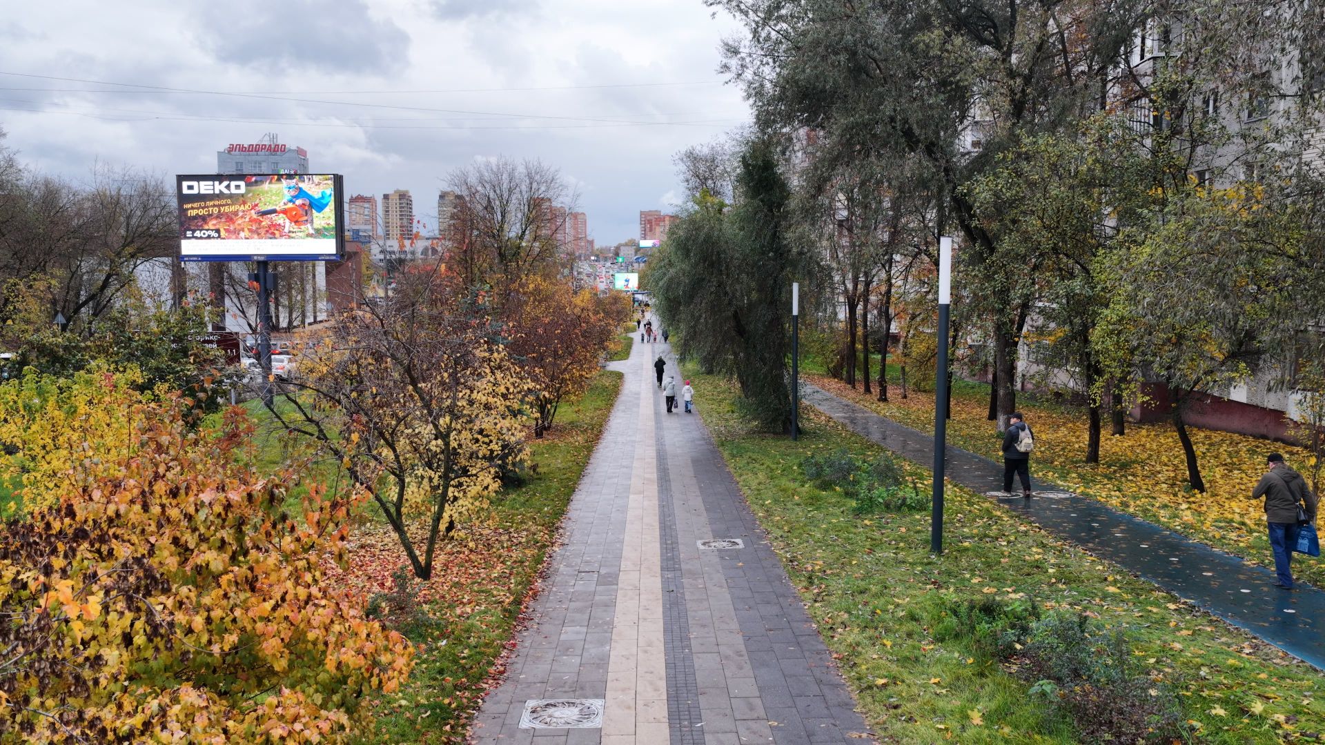 видео с коптера, сквер в щелкове, благоустройство в щелкове,