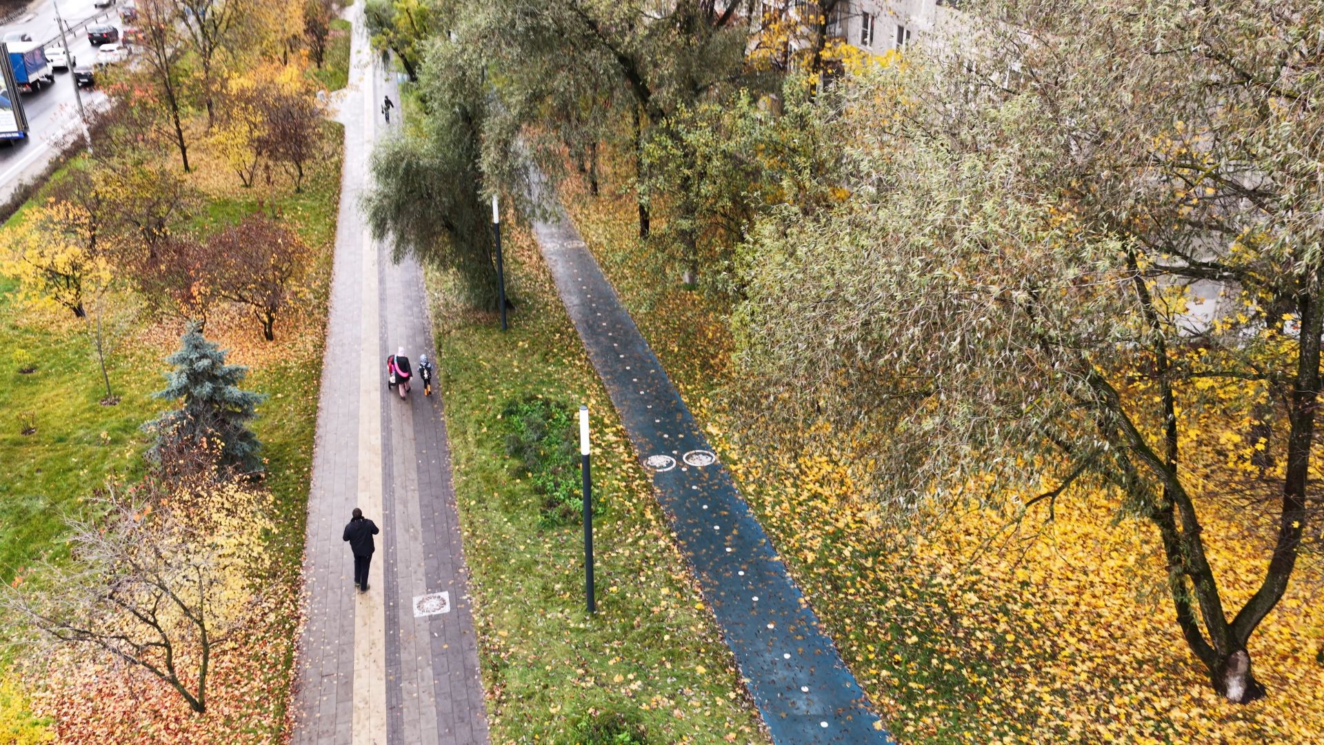видео с коптера, сквер в щелкове, благоустройство в щелкове,