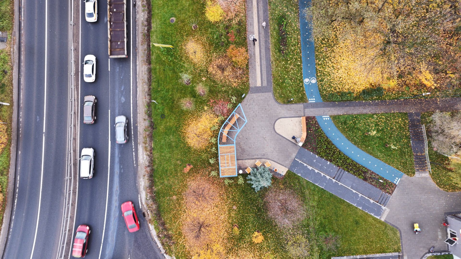 видео с коптера, сквер в щелкове, благоустройство в щелкове,