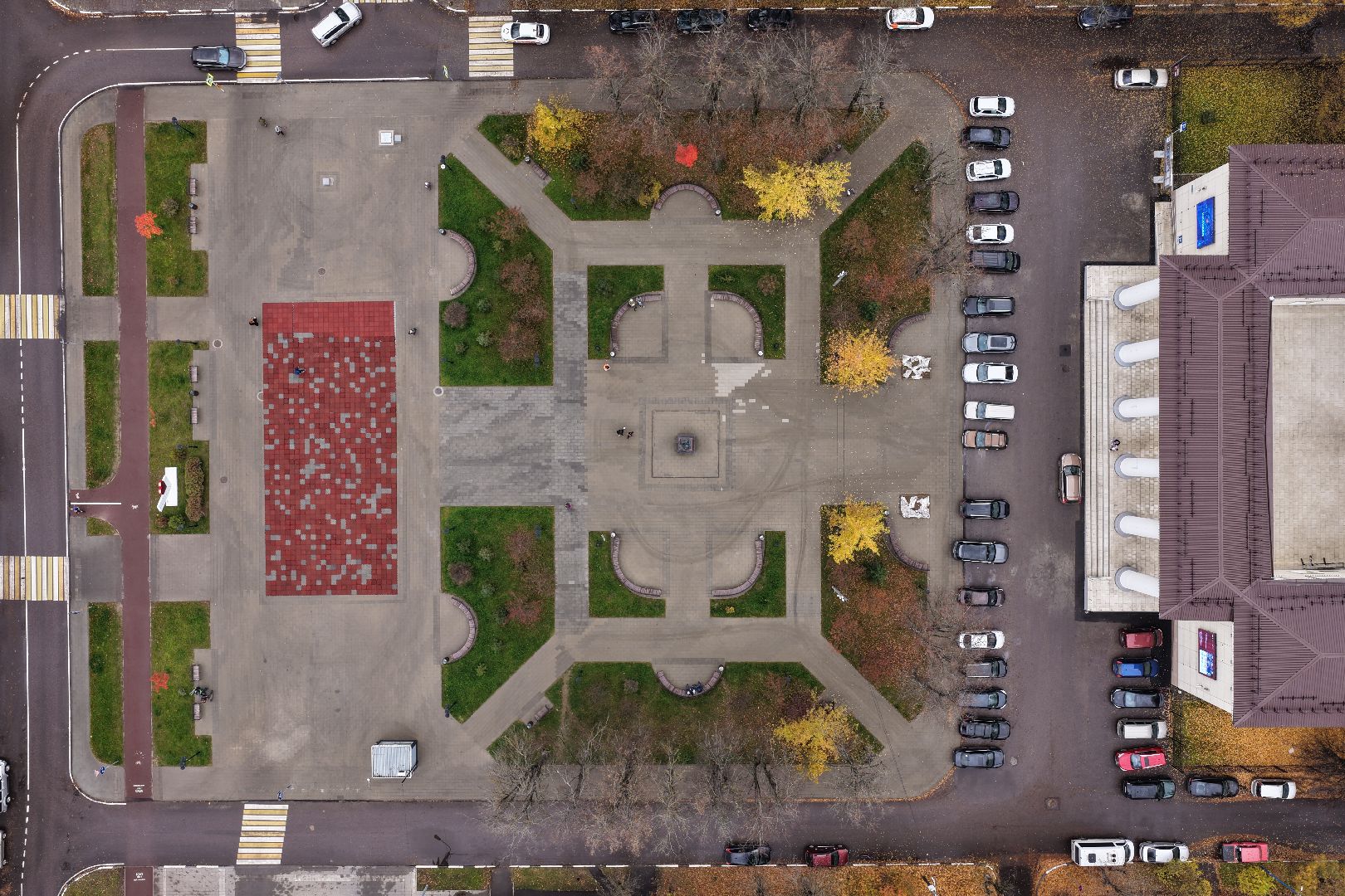 видео с коптера, площадь перед дк щелково, благоустройство щелково,