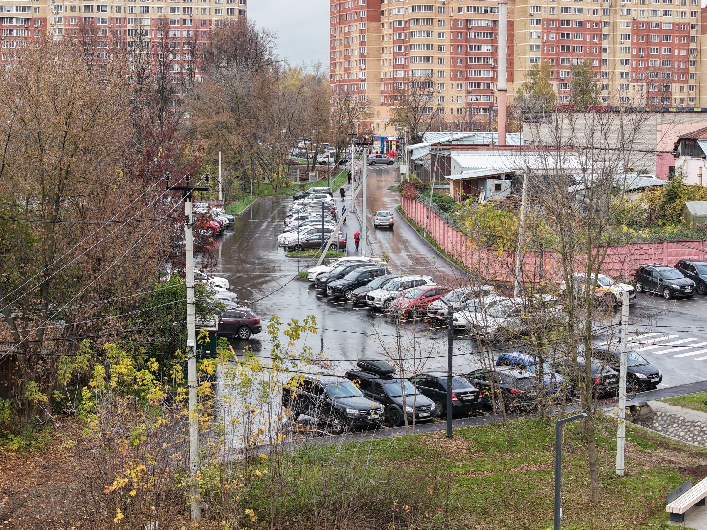 видео с коптера, пешеходная зона в щелкове, молодежная набережная щелково,