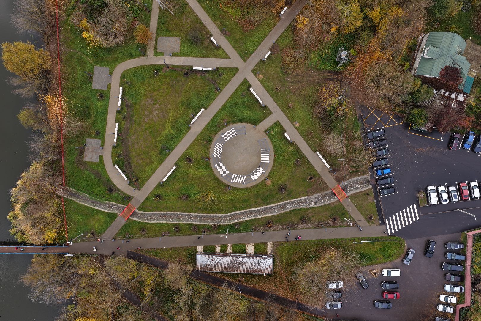 видео с коптера, пешеходная зона в щелкове, молодежная набережная щелково,