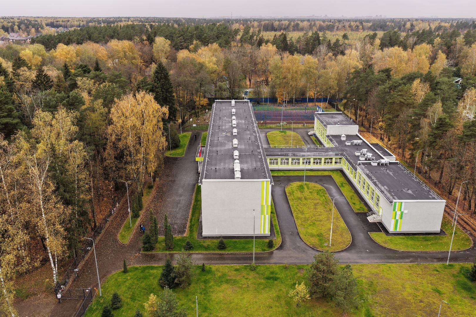 видео с коптера, школа 21 в щелково,