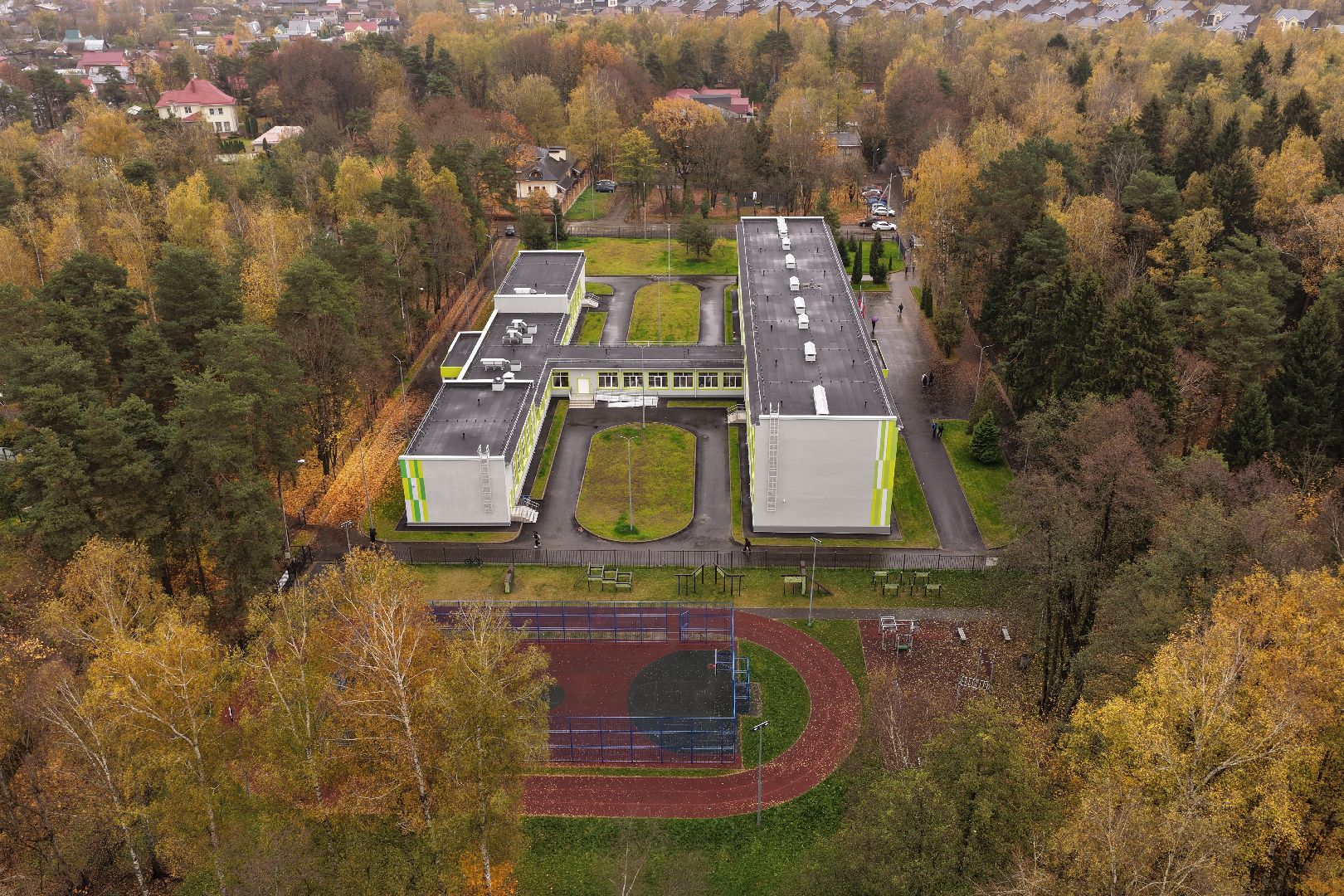 видео с коптера, школа 21 в щелково,