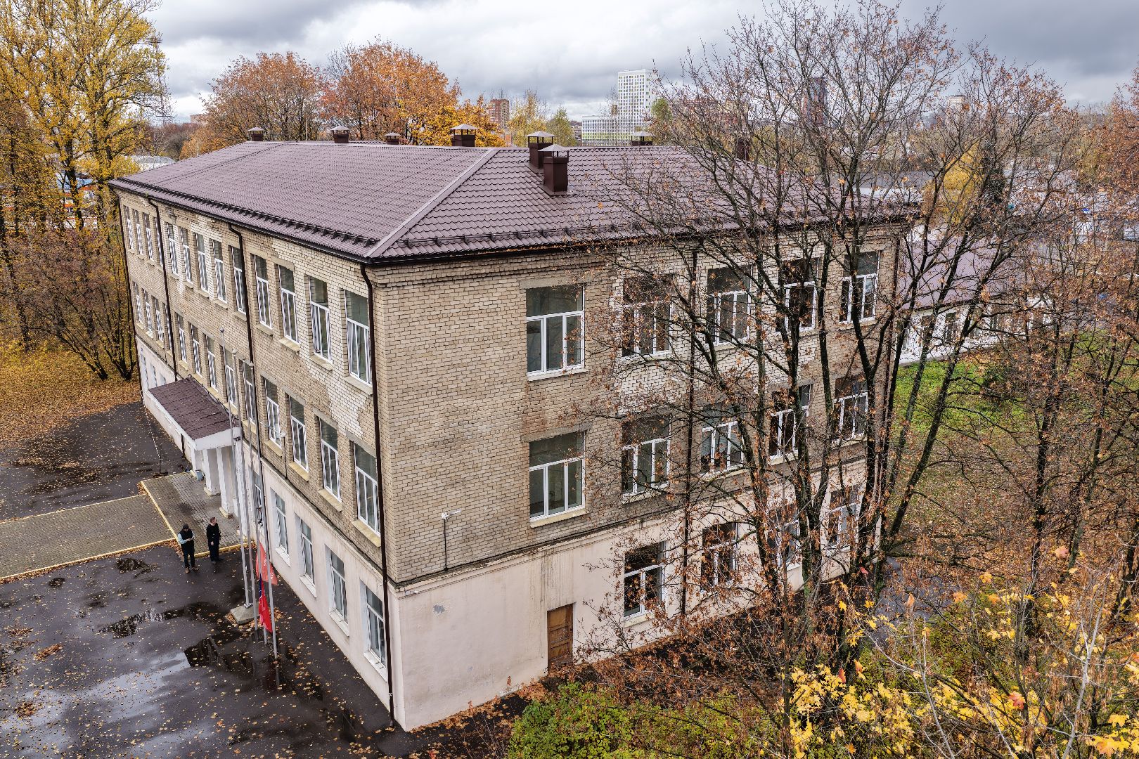 видео с коптера, школа 5 в щелкове,