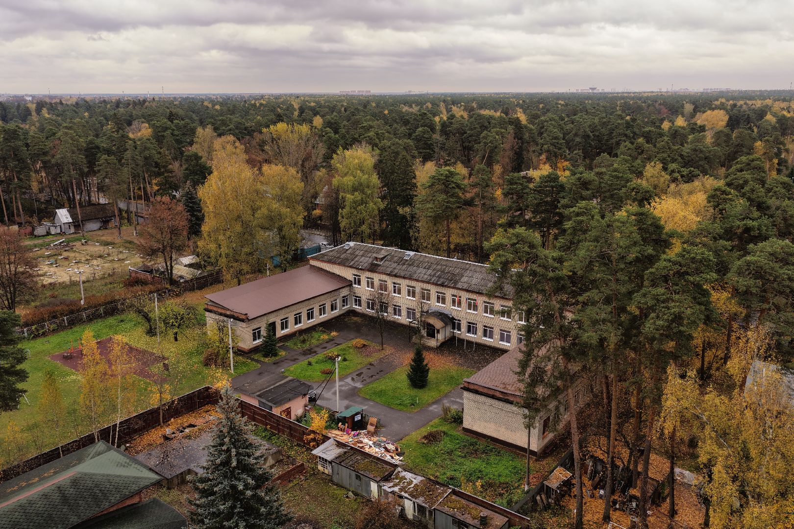 видео с коптера, школа 21 в щелково,