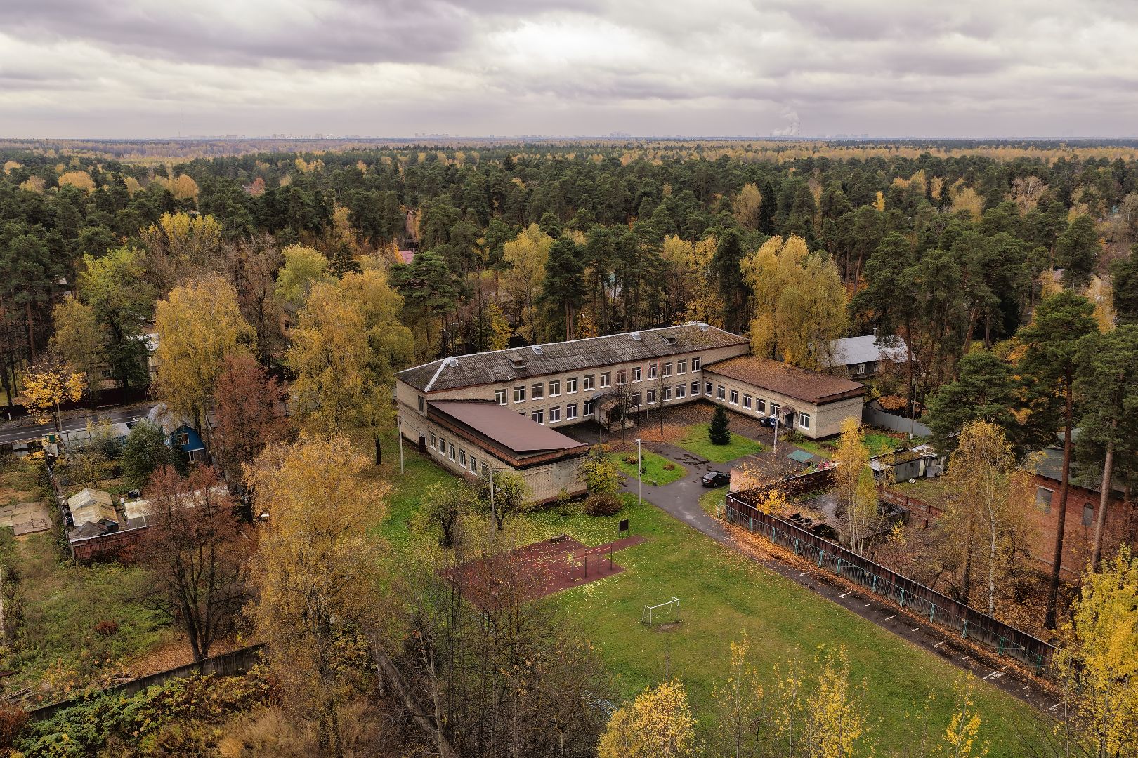 видео с коптера, школа 21 в щелково,