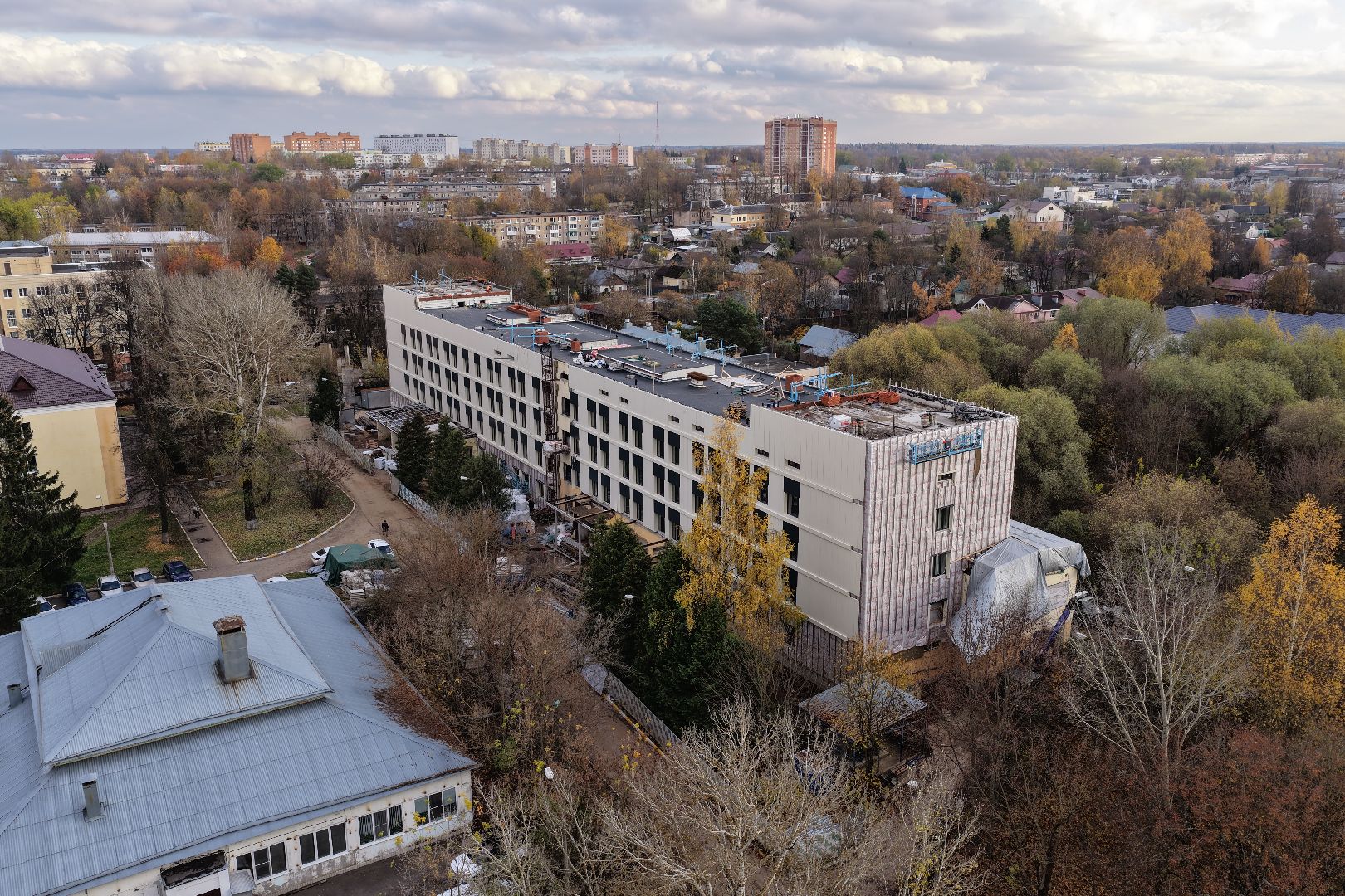видео с коптера, больница в можайске,