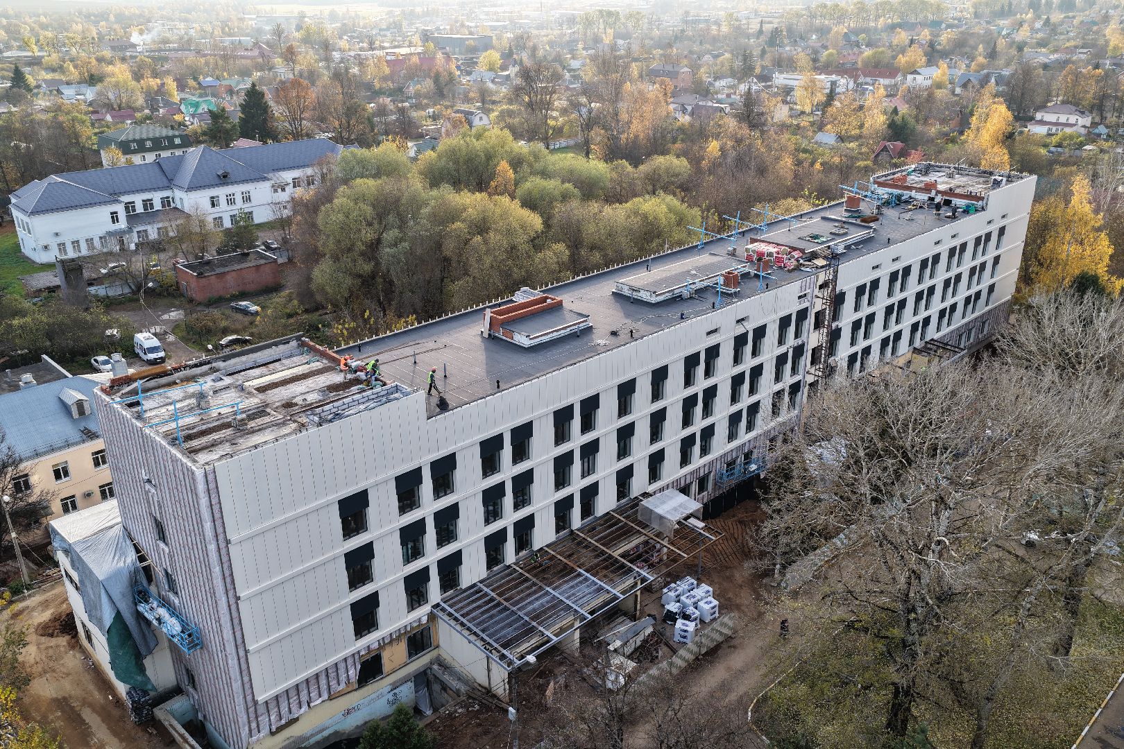 видео с коптера, больница в можайске,