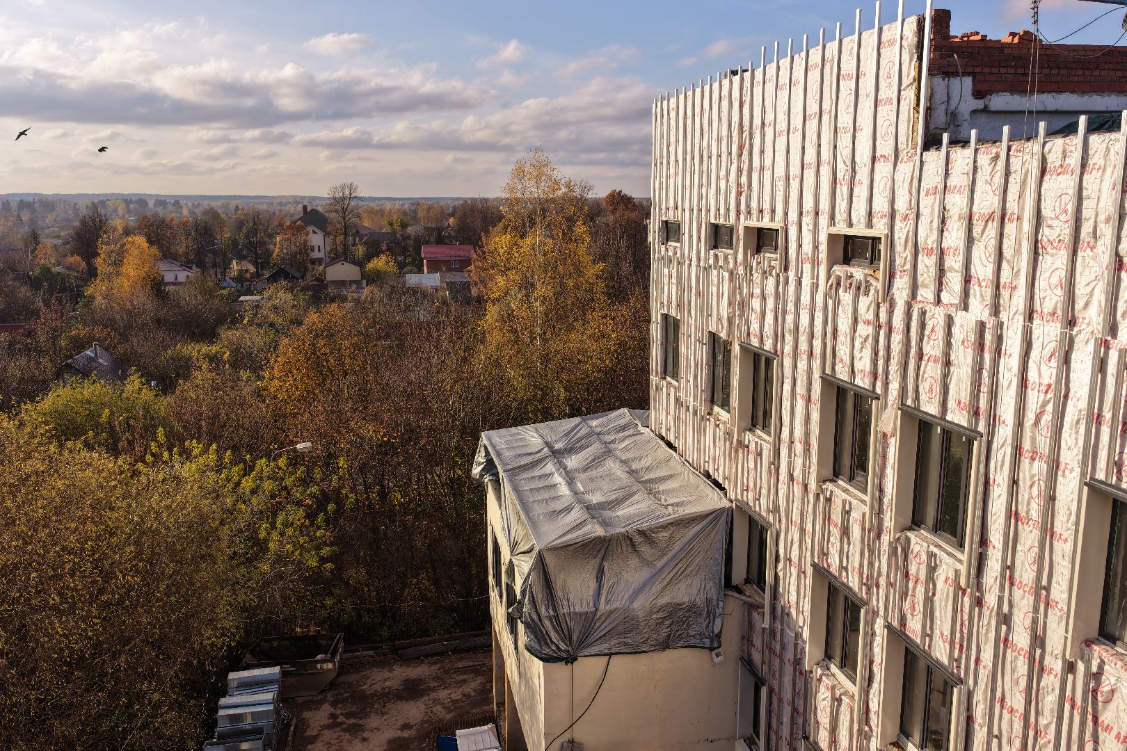 видео с коптера, больница в можайске,