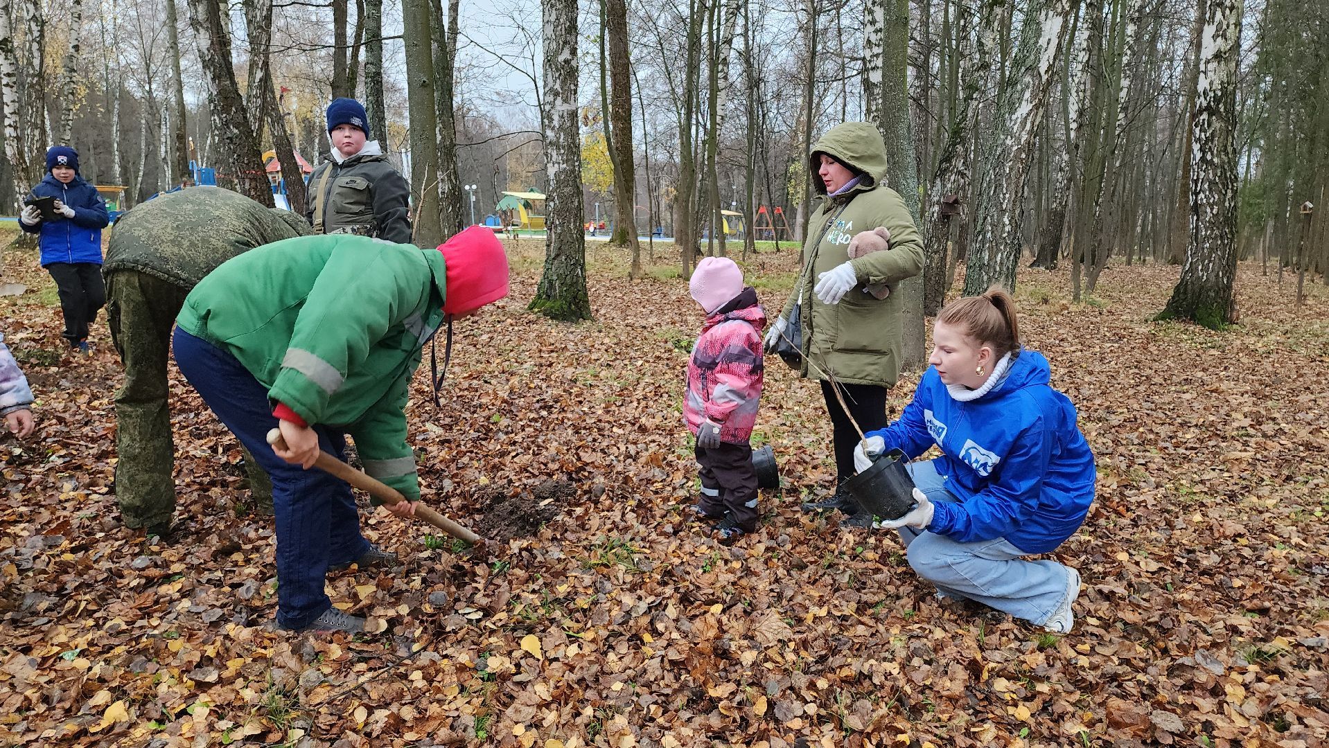 кашира, городской парк, высадка кустов, сирень, акция, волонтеры, молодая гвардия,