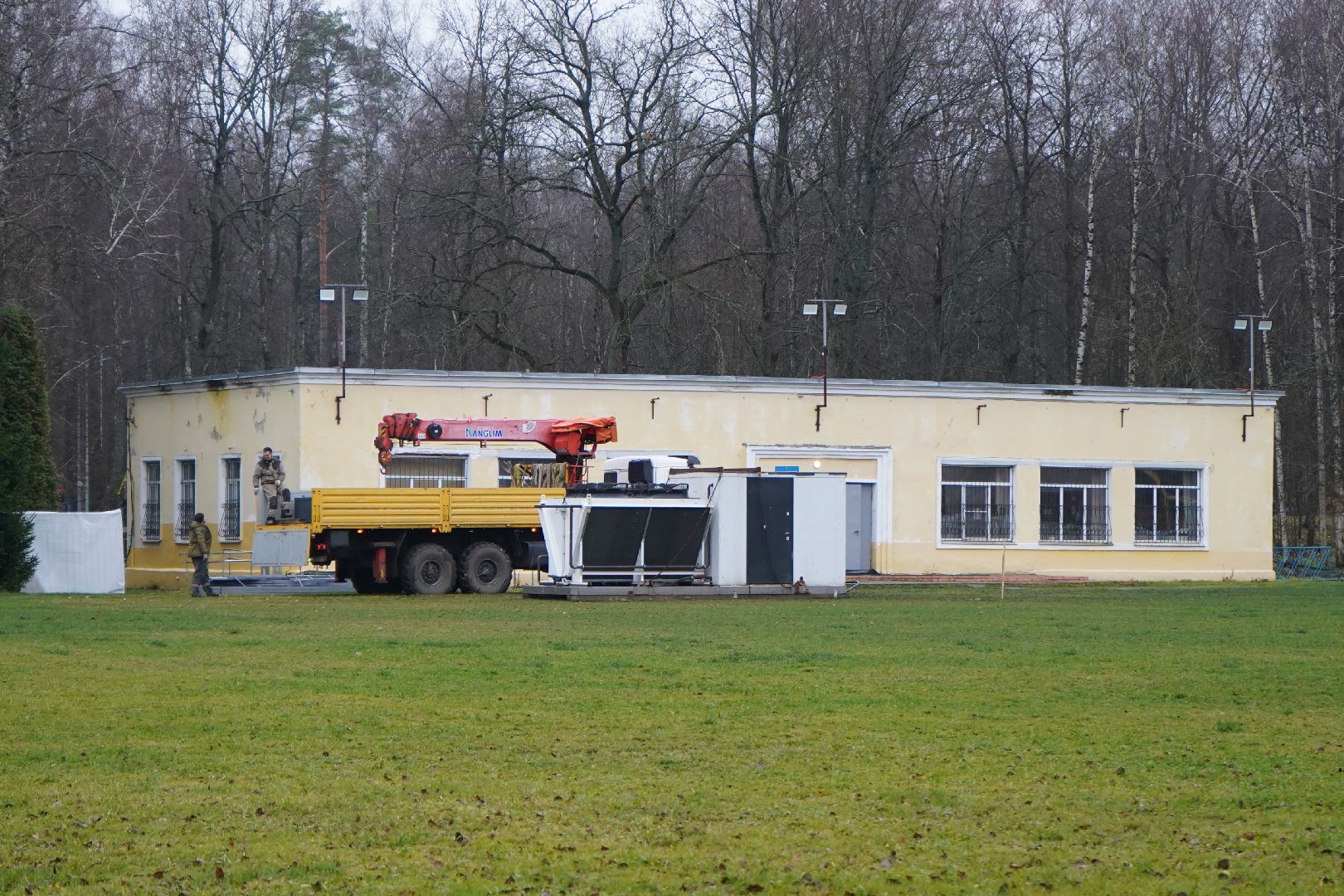 ступино, парк, парк островского, каток, подготовка к зиме,