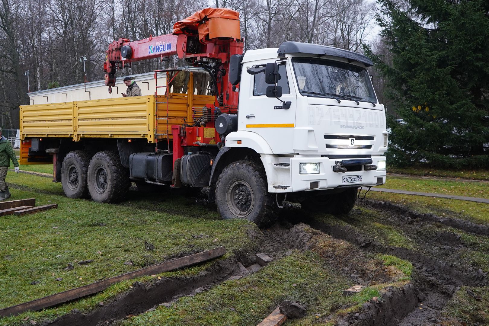 ступино, парк, парк островского, каток, подготовка к зиме,