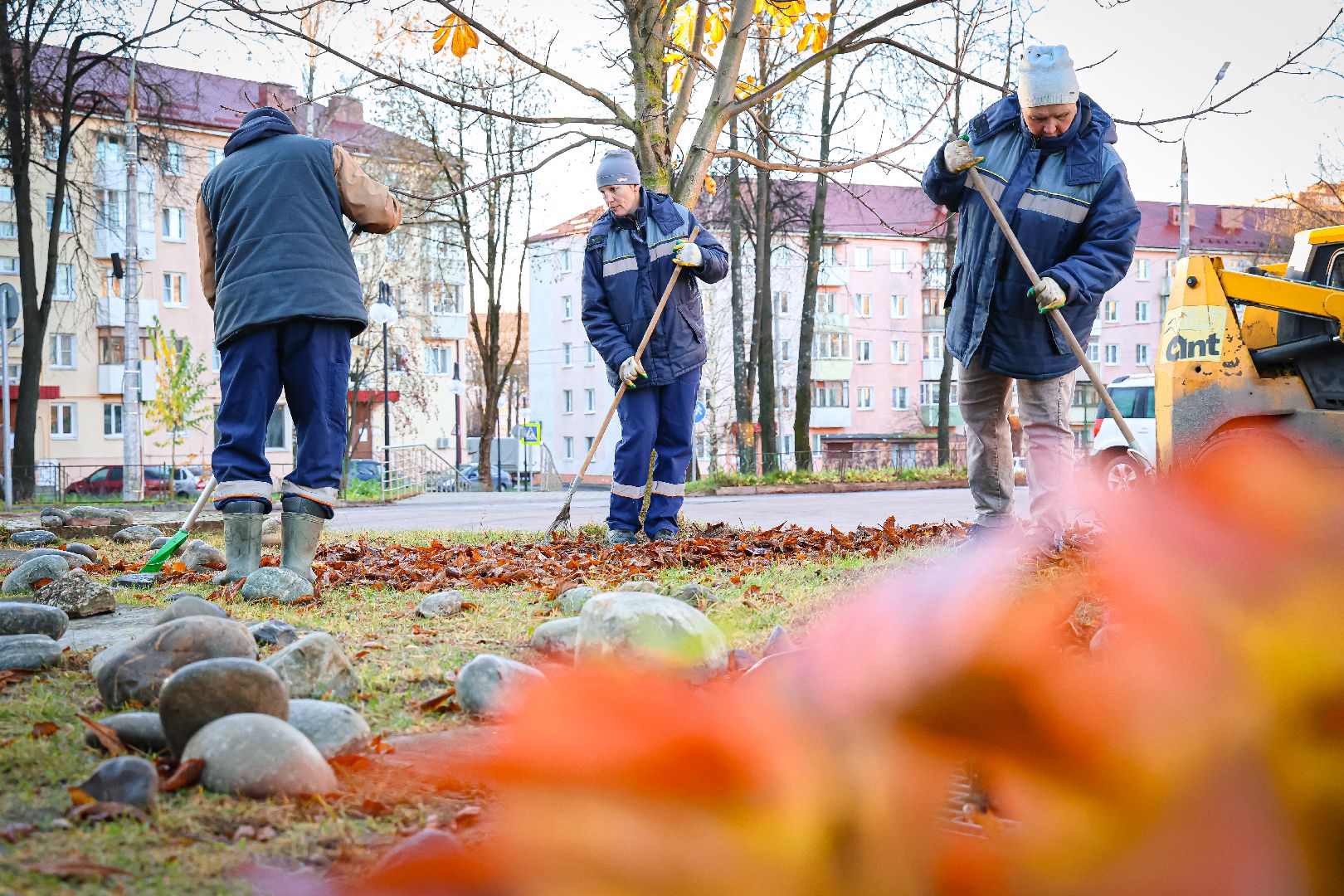 клин, благоустройство, уборка листвы, жкх,