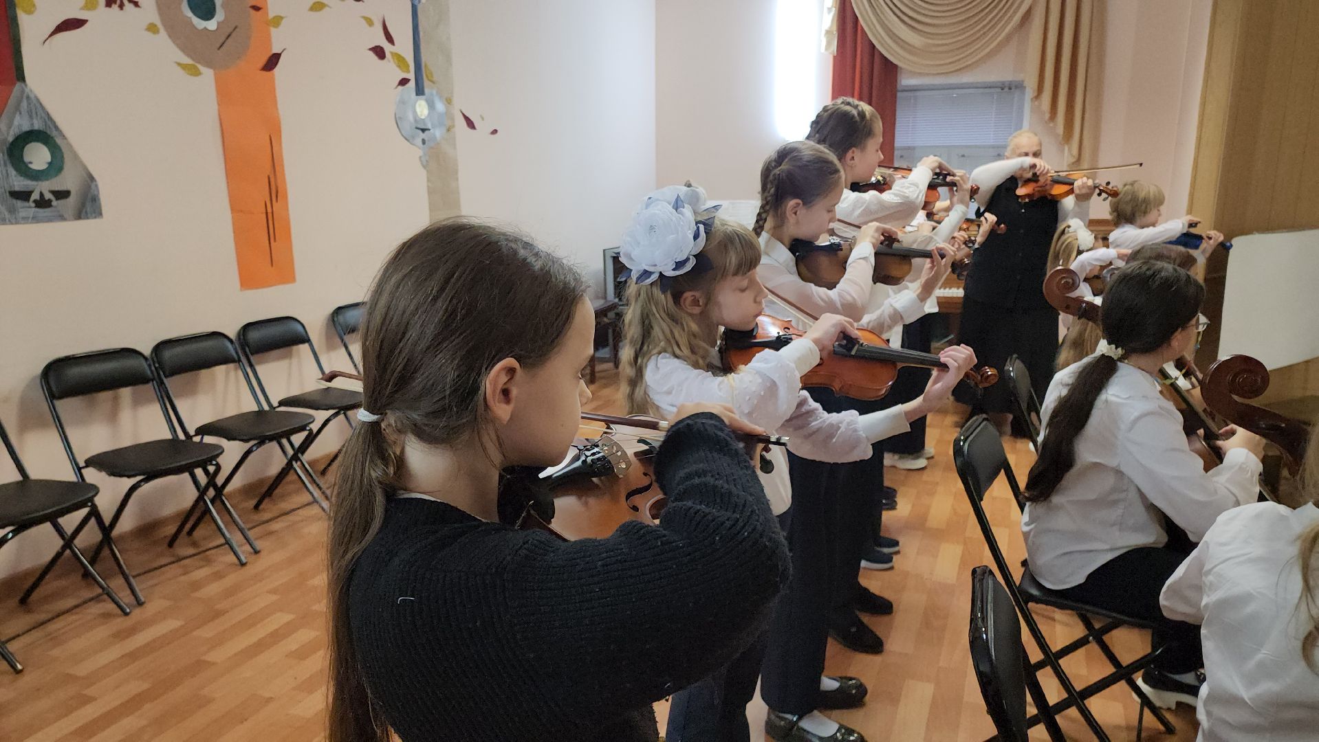 кашира, симфонический оркестр, детская школа искусств, дети, музыканты, скрипка, виолончель, контрабас,