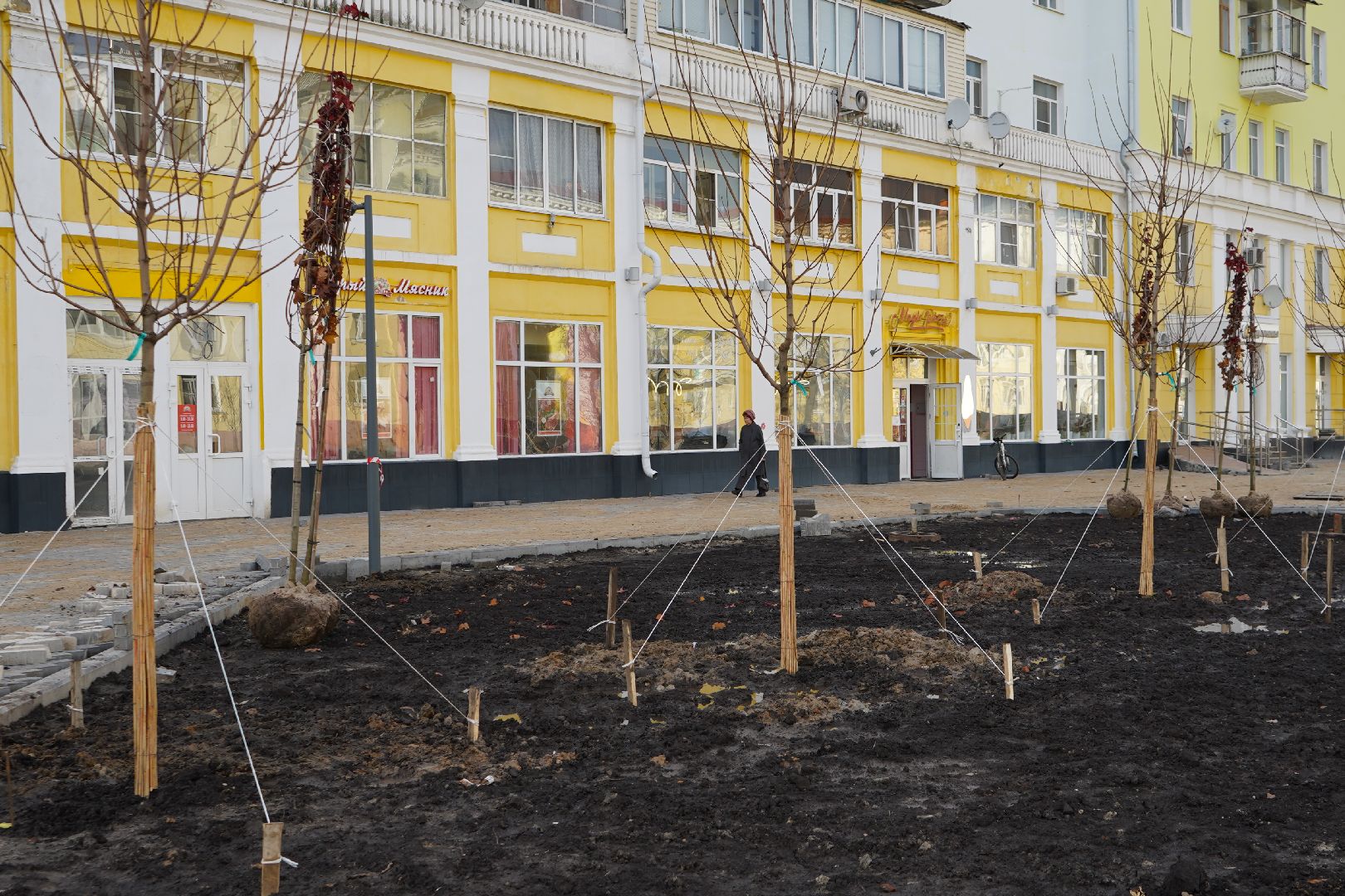 ступино, проспект Победы, благоустройство, новый фонтан, деревья, клены, яблони,