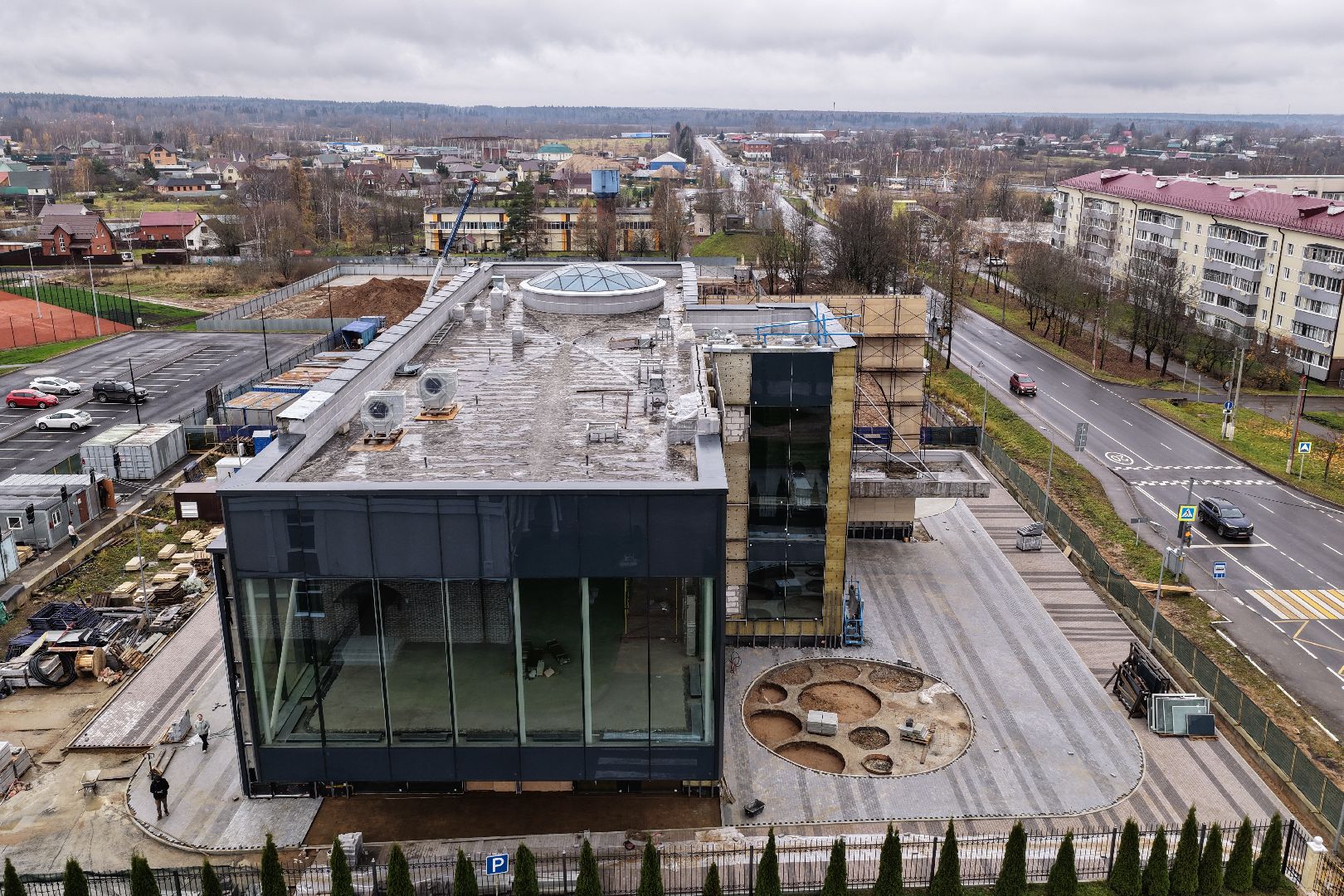 видео с коптера, дворец торжеств шаховская,