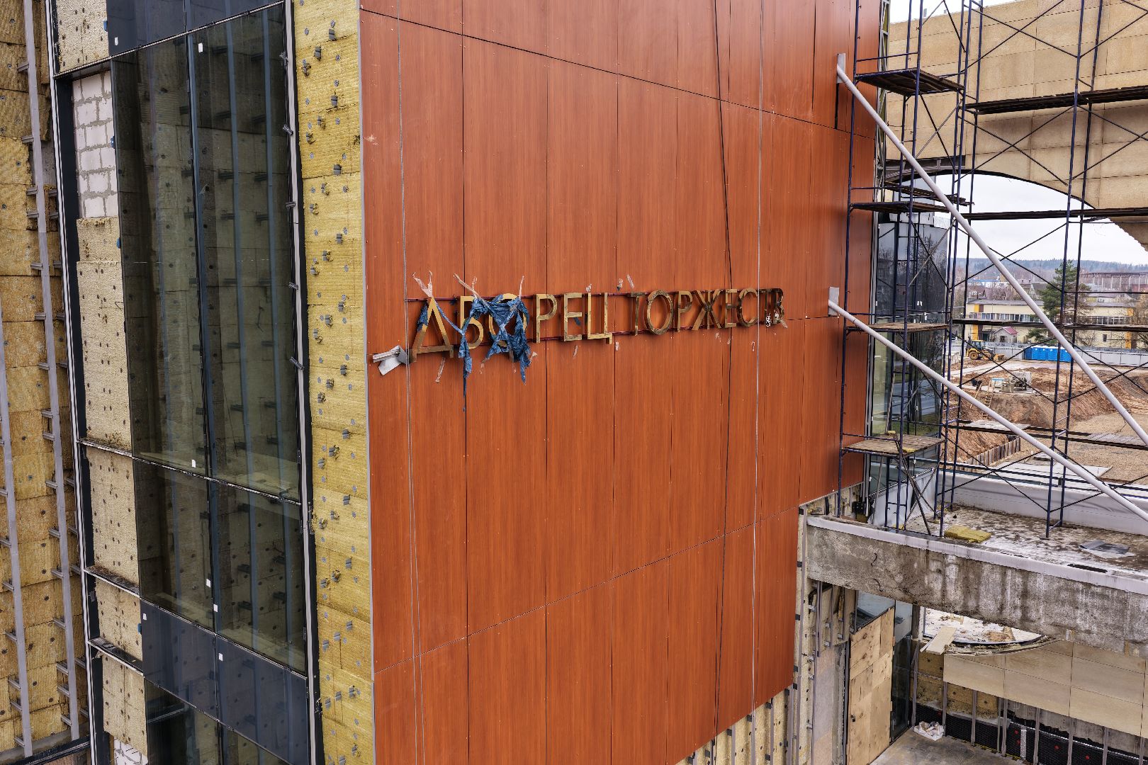 видео с коптера, дворец торжеств шаховская,