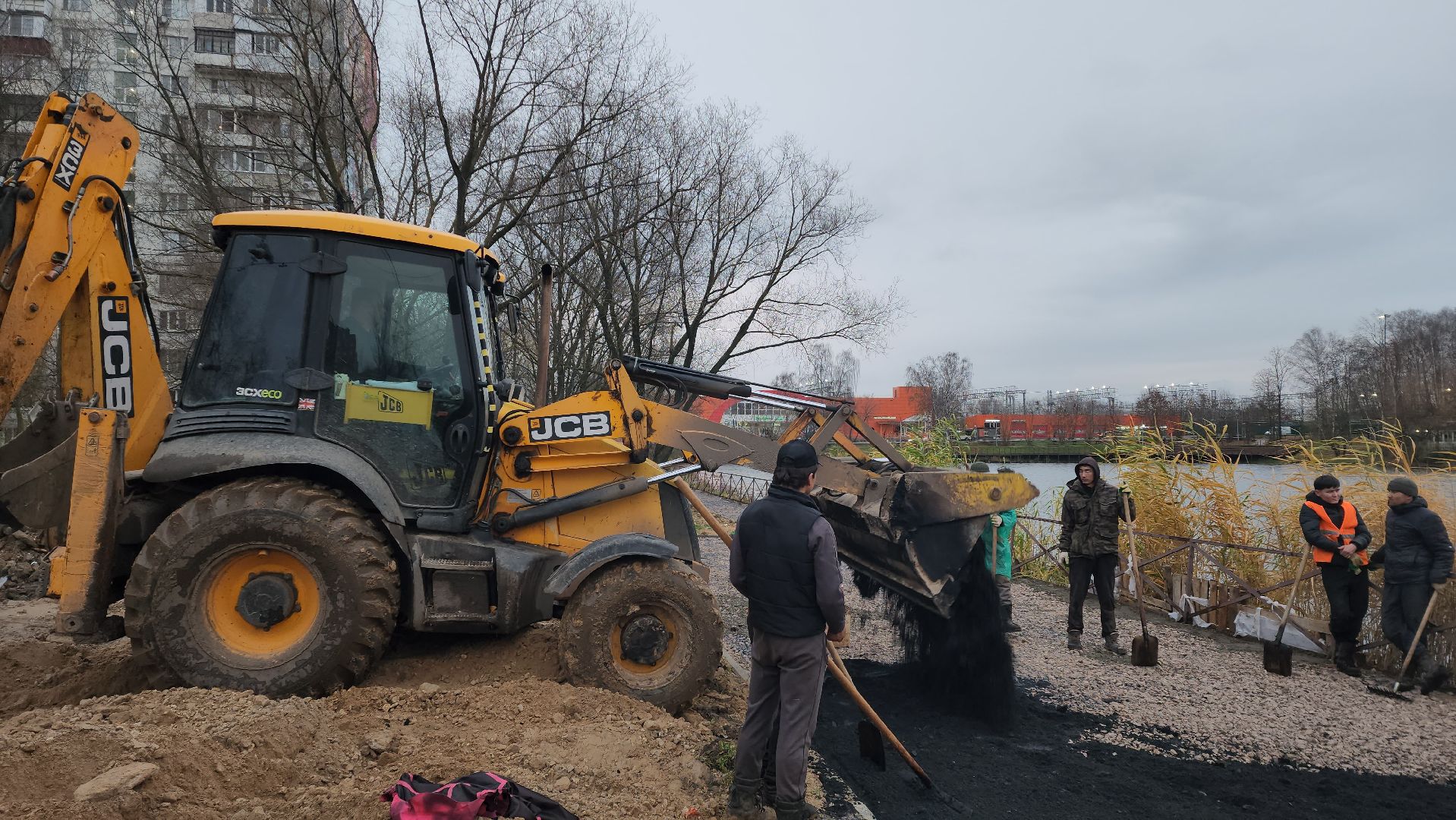 Асфальтирование , Асфальтирование тротуаров , укладка асфальта, Тротуары у пруда, Лобня,