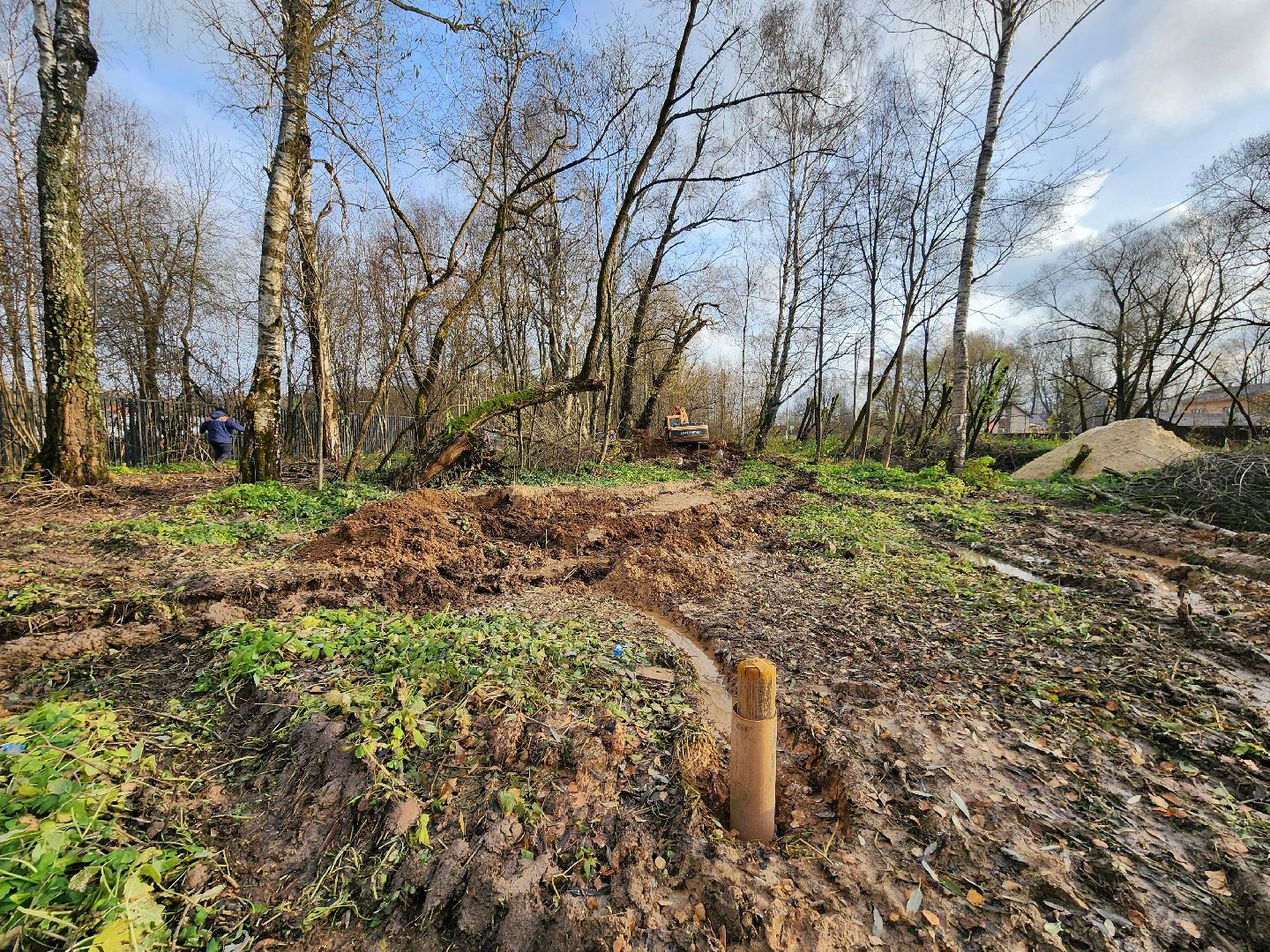 чехов, село мелихово, водопровод, трасса водоснабжения, строительство, обновление, модернизация, укладка новых труб хвс, холодная вода, траншея,  колодец,скажина, строительство камеры, запорная арматура, краны вентили,улучшение качества водоснабжения,
