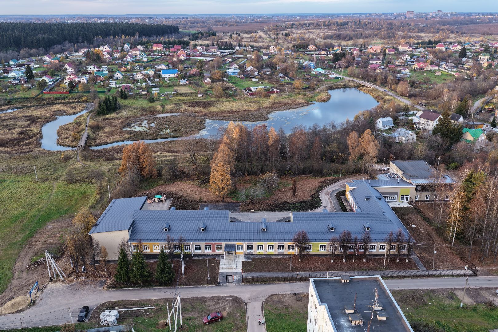 видео с коптера, школа в колычево, школа в можайском,
