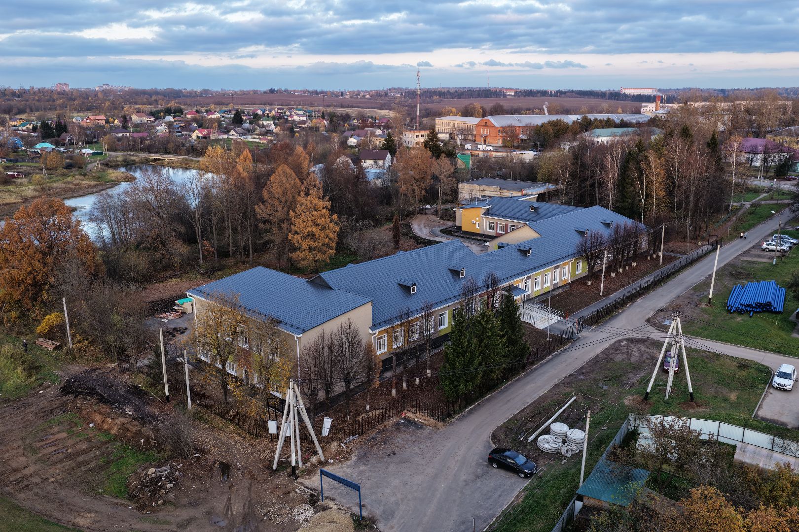 видео с коптера, школа в колычево, школа в можайском,