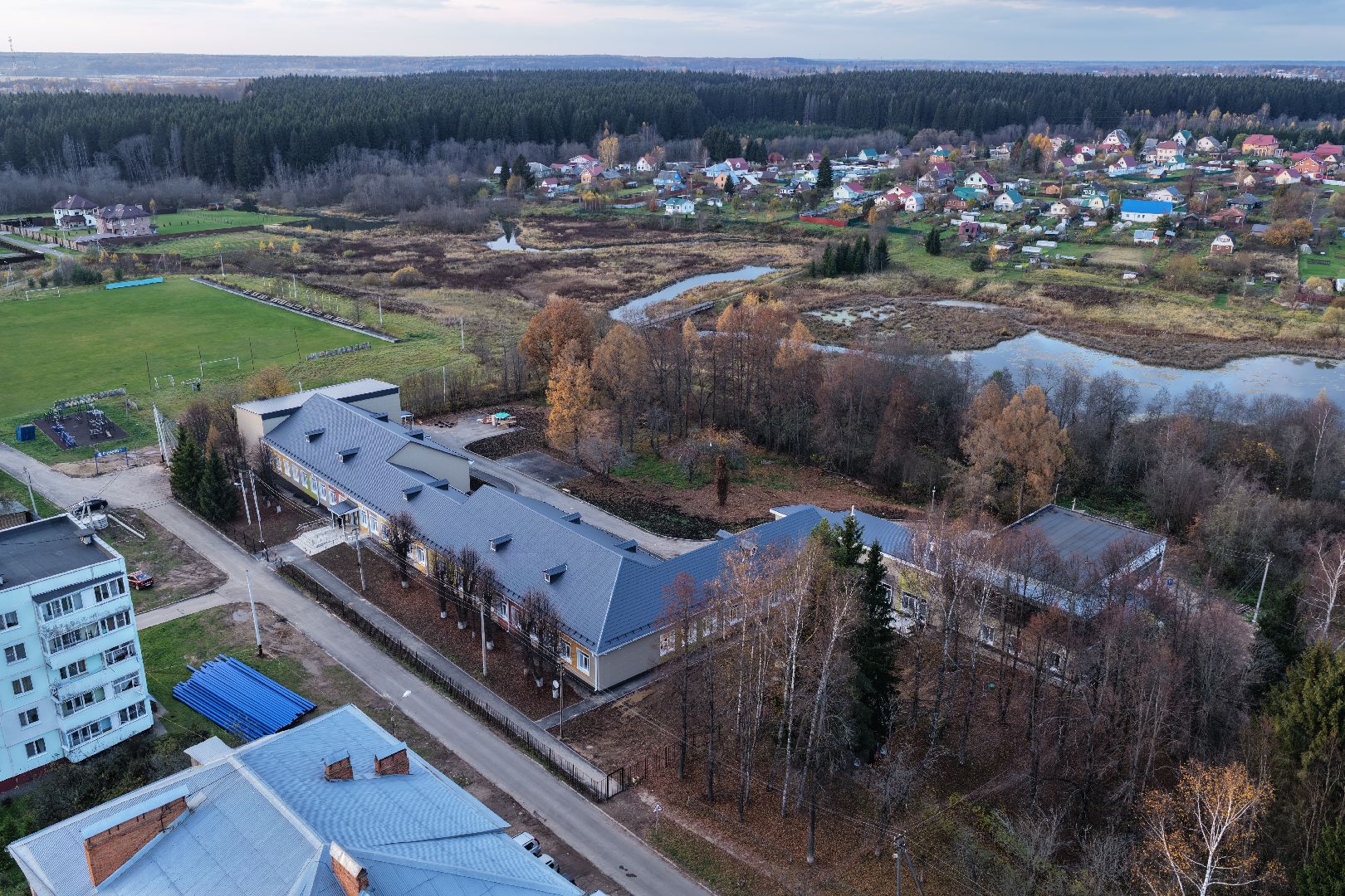 видео с коптера, школа в колычево, школа в можайском,