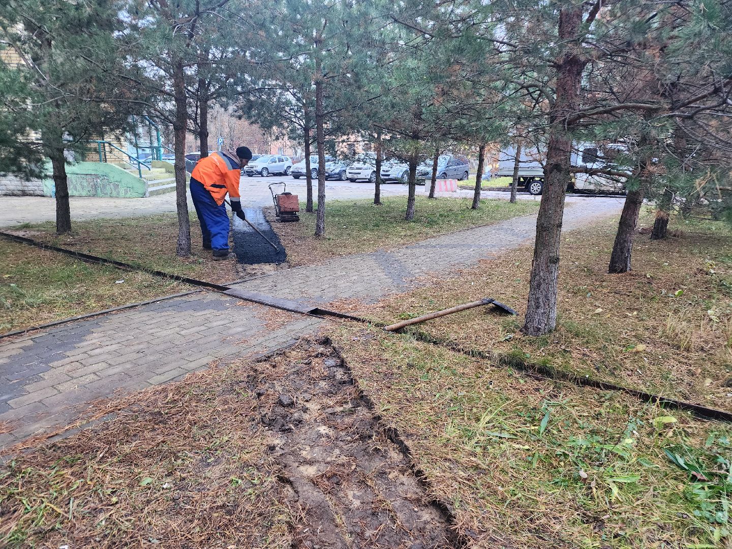 фрязино, народная тропа, асфальтирование тротуаров, благоустройство,