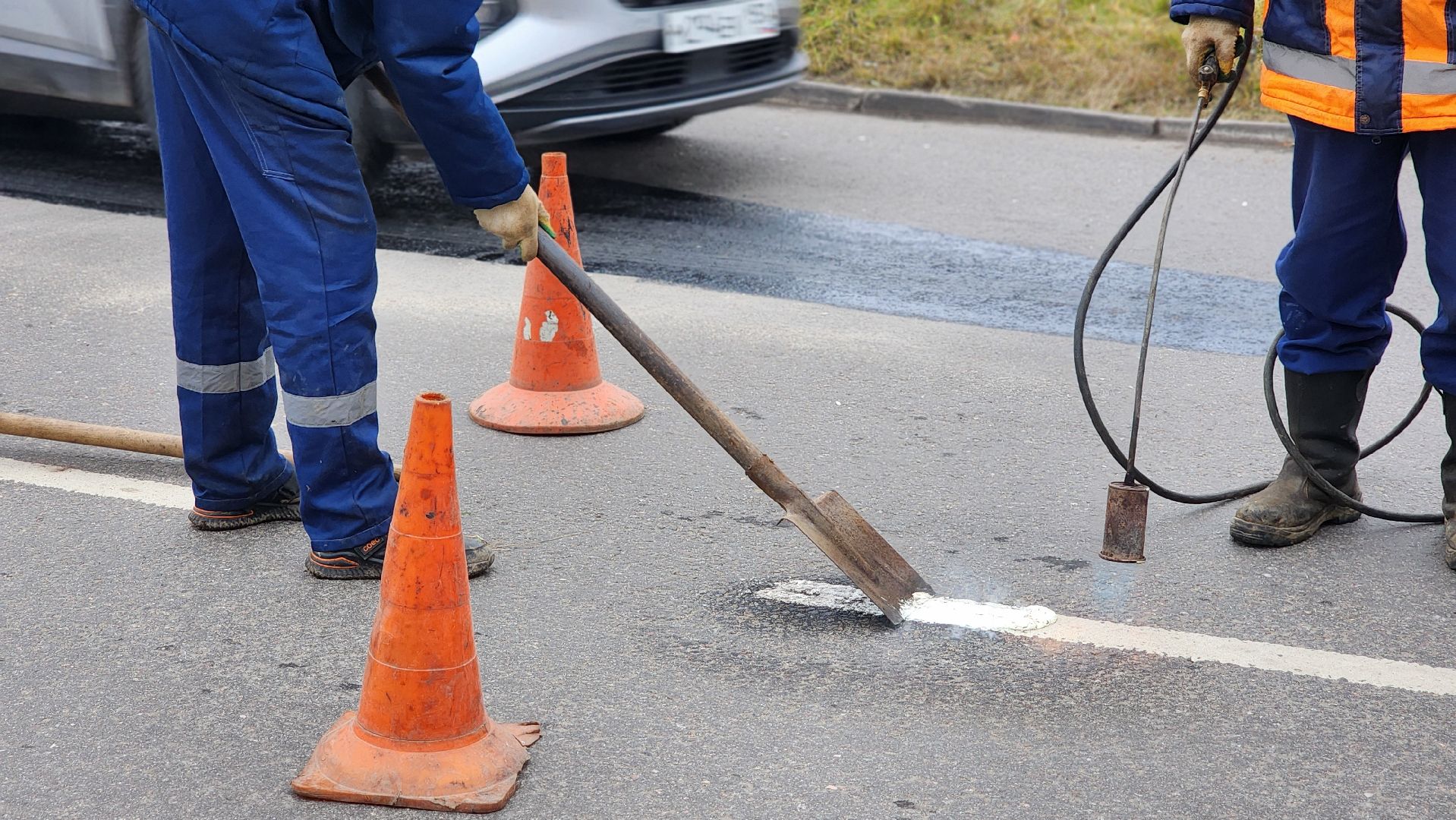 клин, пятый микрорайон, дорожная разметка,