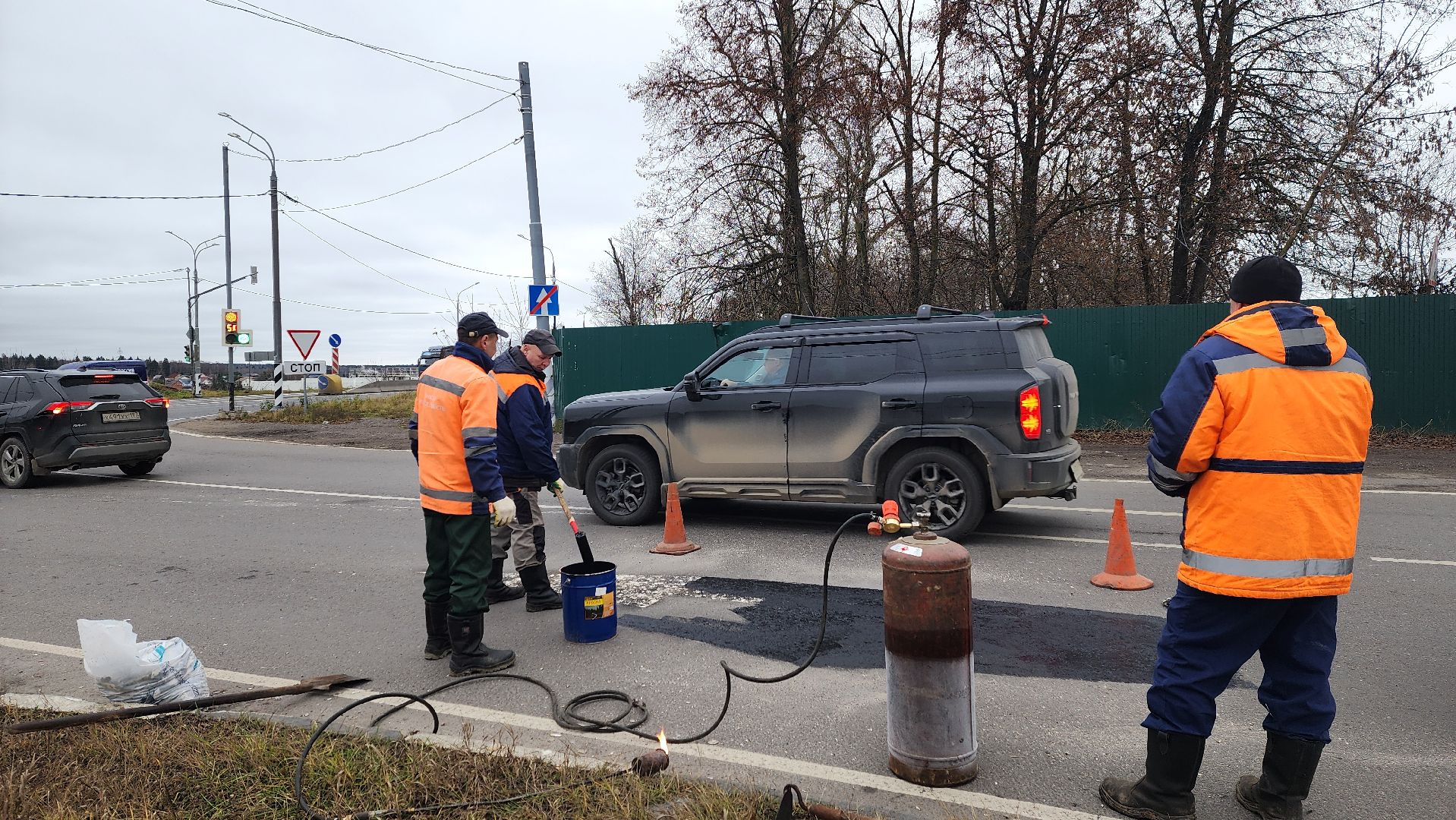 клин, пятый микрорайон, дорожная разметка,