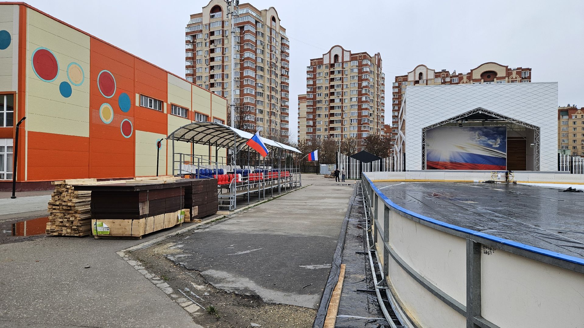 долгопрудный, центральный парк победы, ледовый каток, зима в подмосковье, зима в подмосковье 2025,